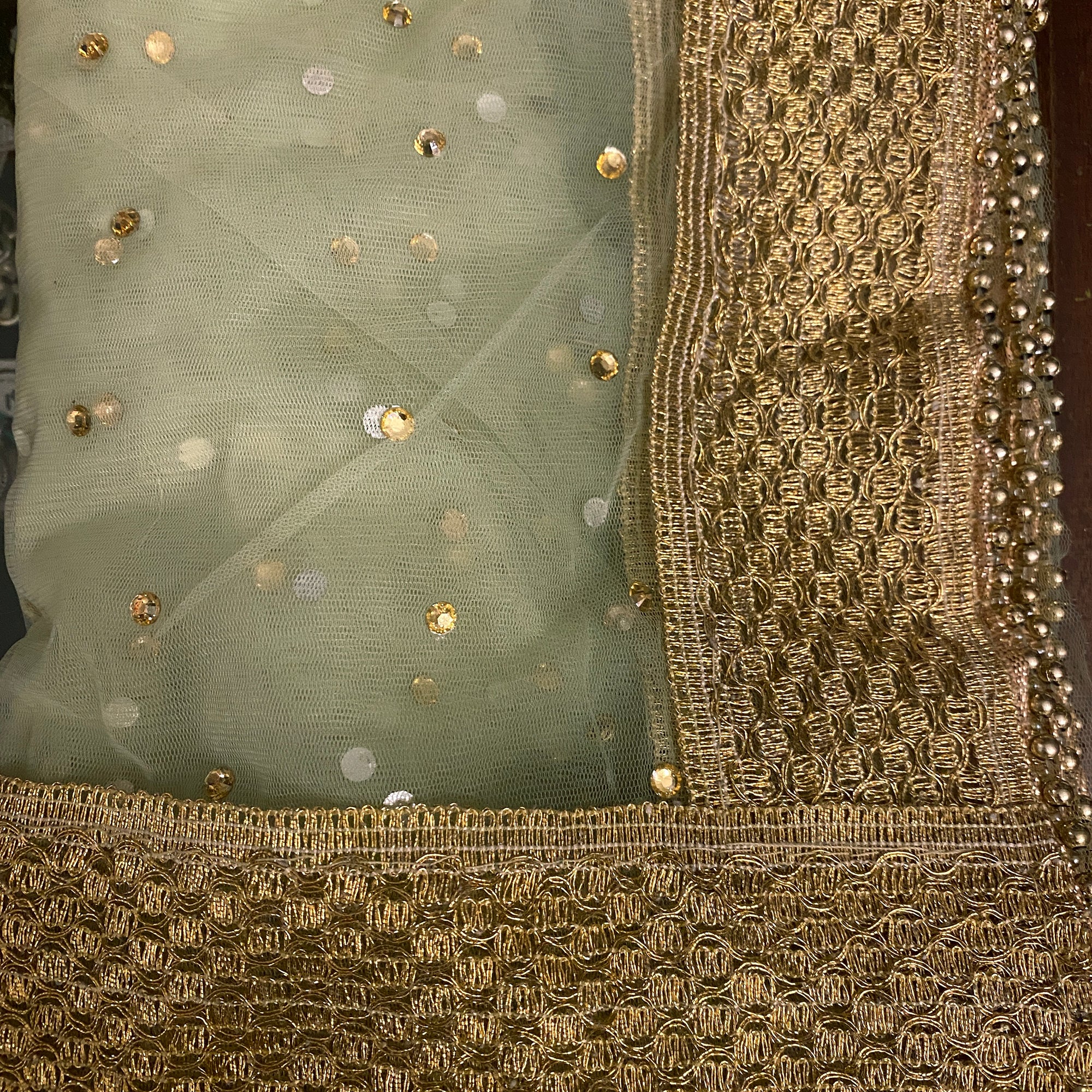 DT Stonework Dupatta - Vintage India NYC