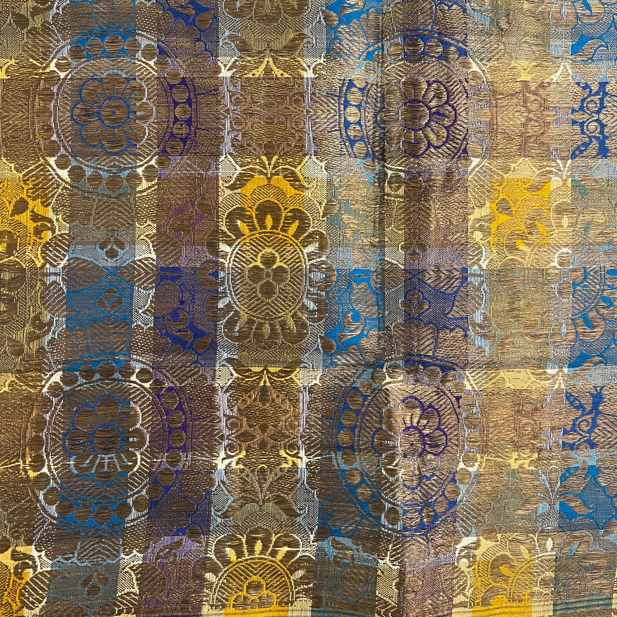 Madras Check Kanchipuram Saree - Vintage India NYC