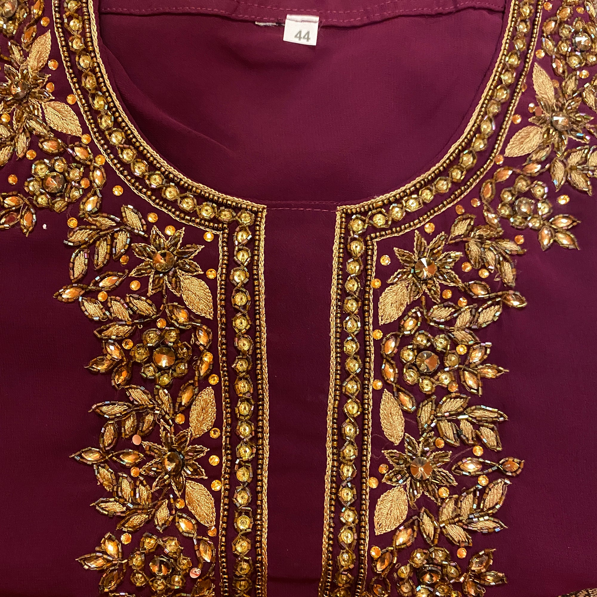 DT Georgette Kurti Size 44 - Vintage India NYC