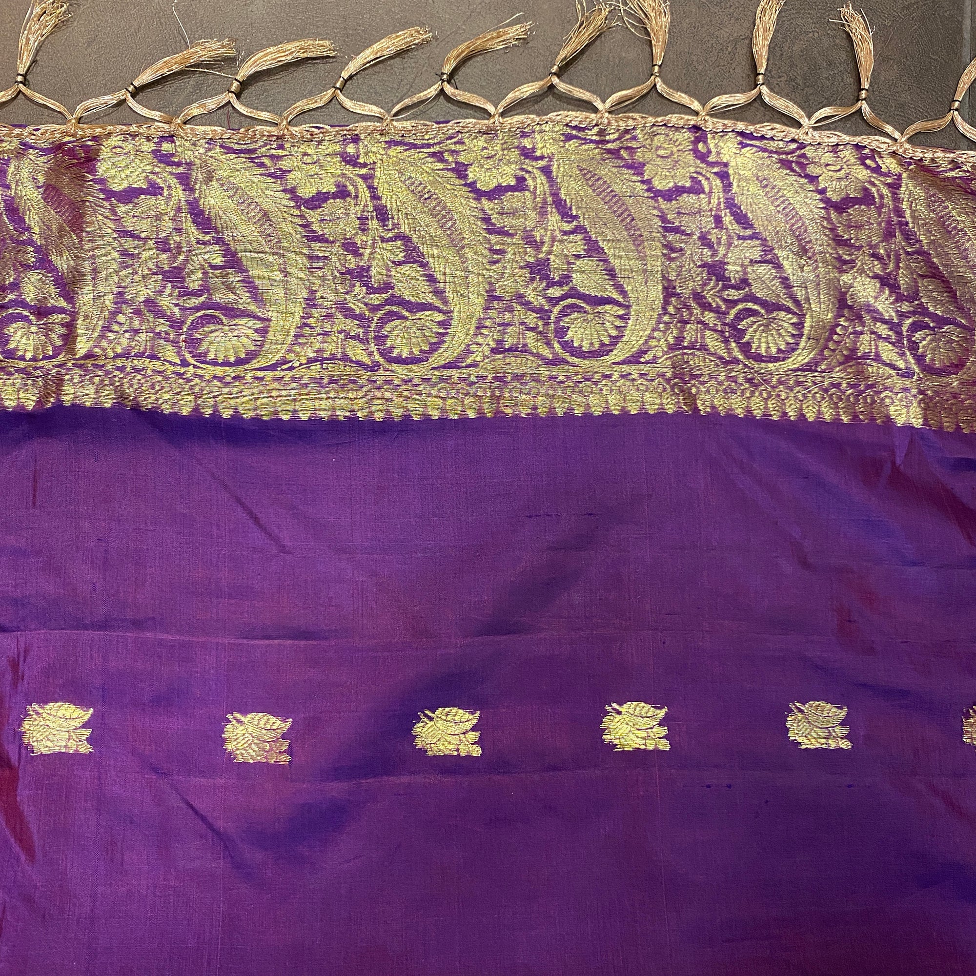 Handwoven Pure Silk and Gold Zari Dupatta Stoles-Many Colors - Vintage India NYC