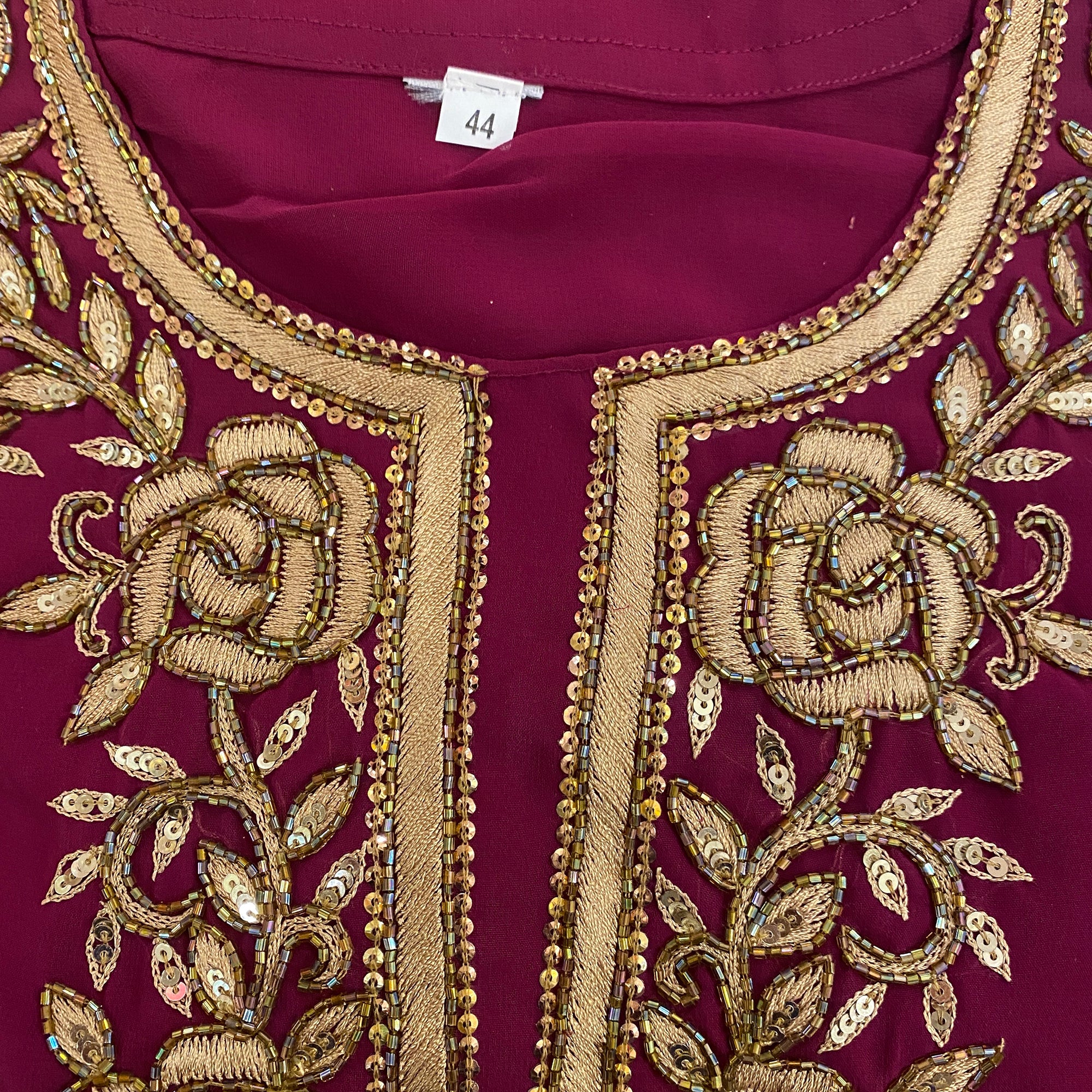 DT Georgette Kurti Size 44 - Vintage India NYC