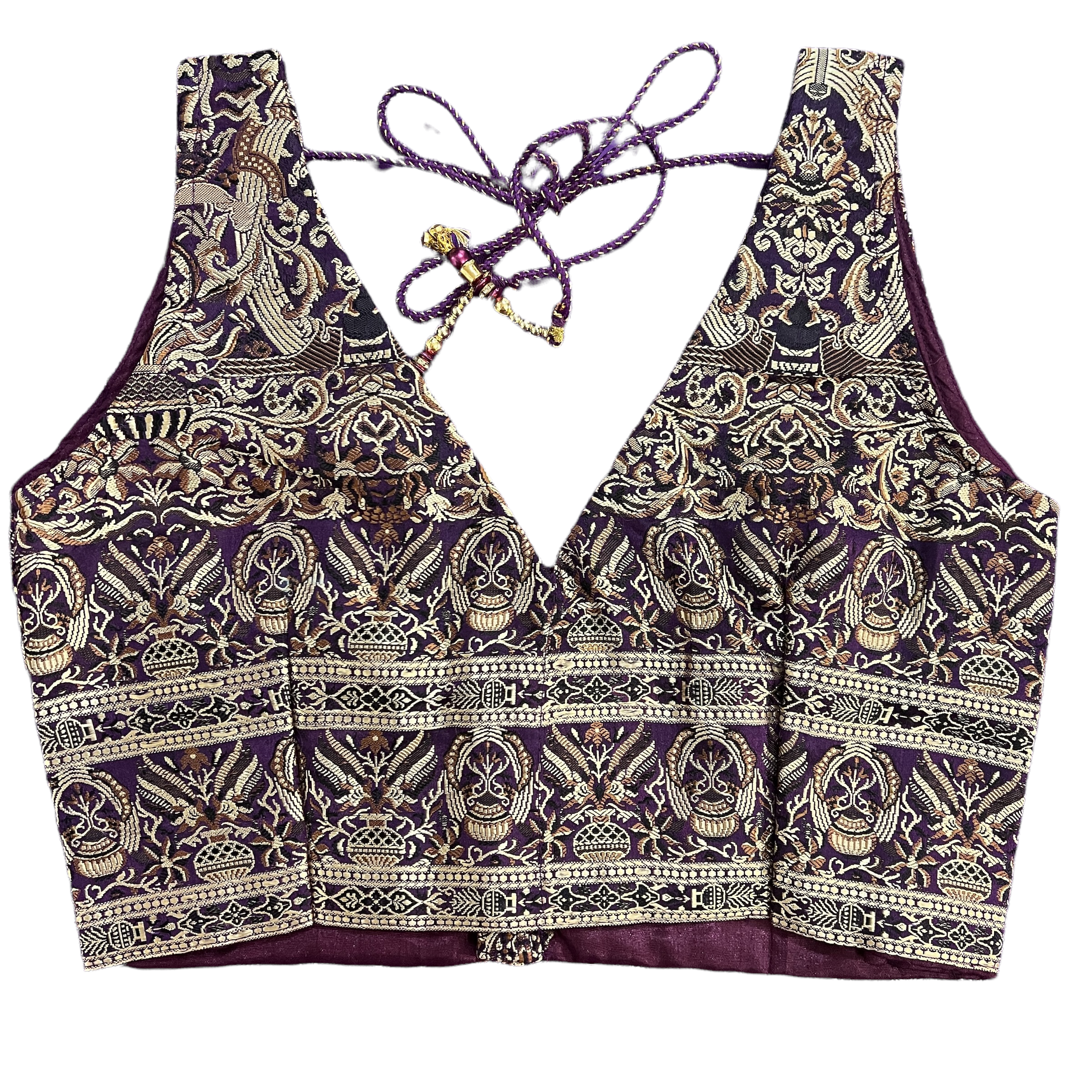 Brocade Saree Blouses-Size 28 - Vintage India NYC