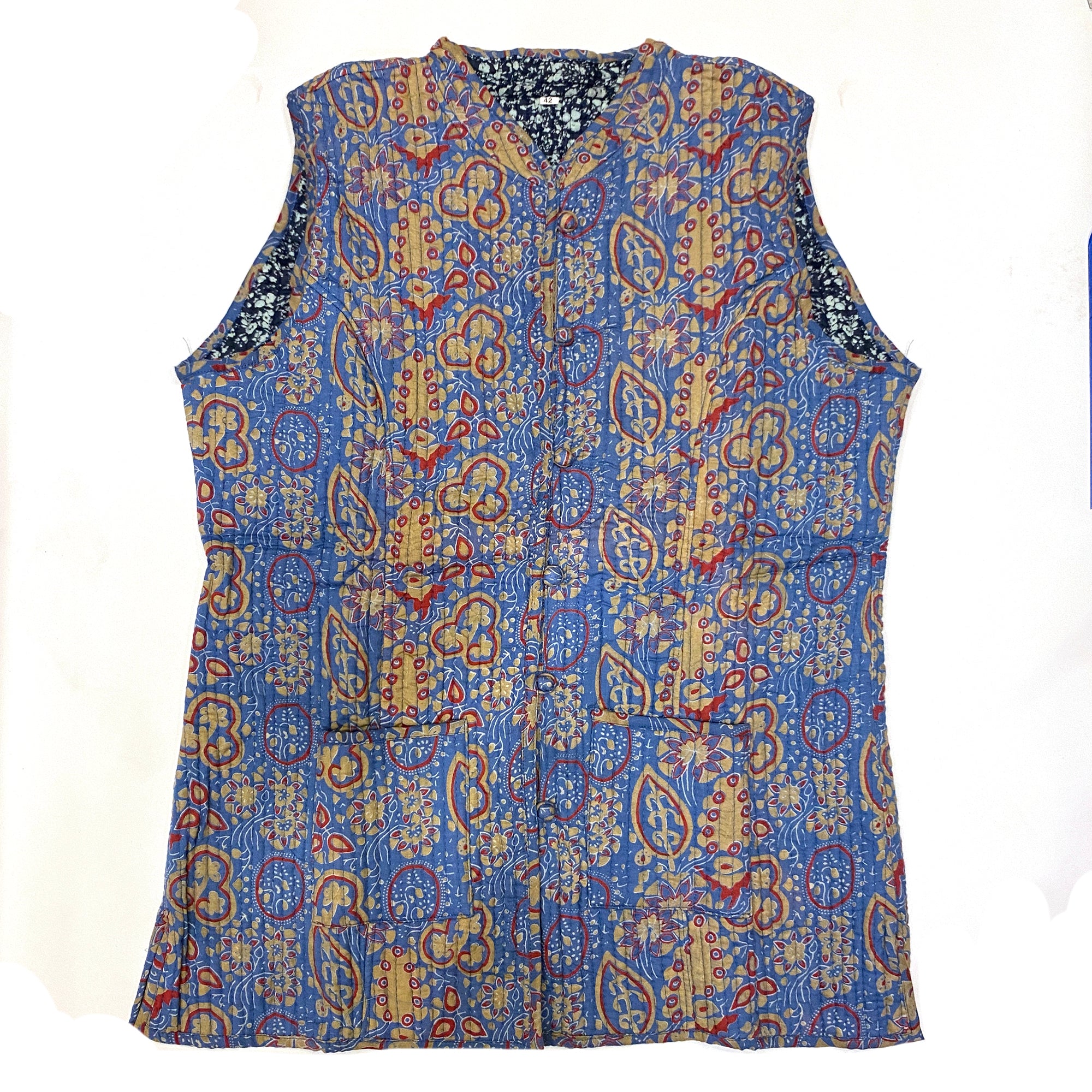 Purple Floral Quilted Vest - Vintage India NYC