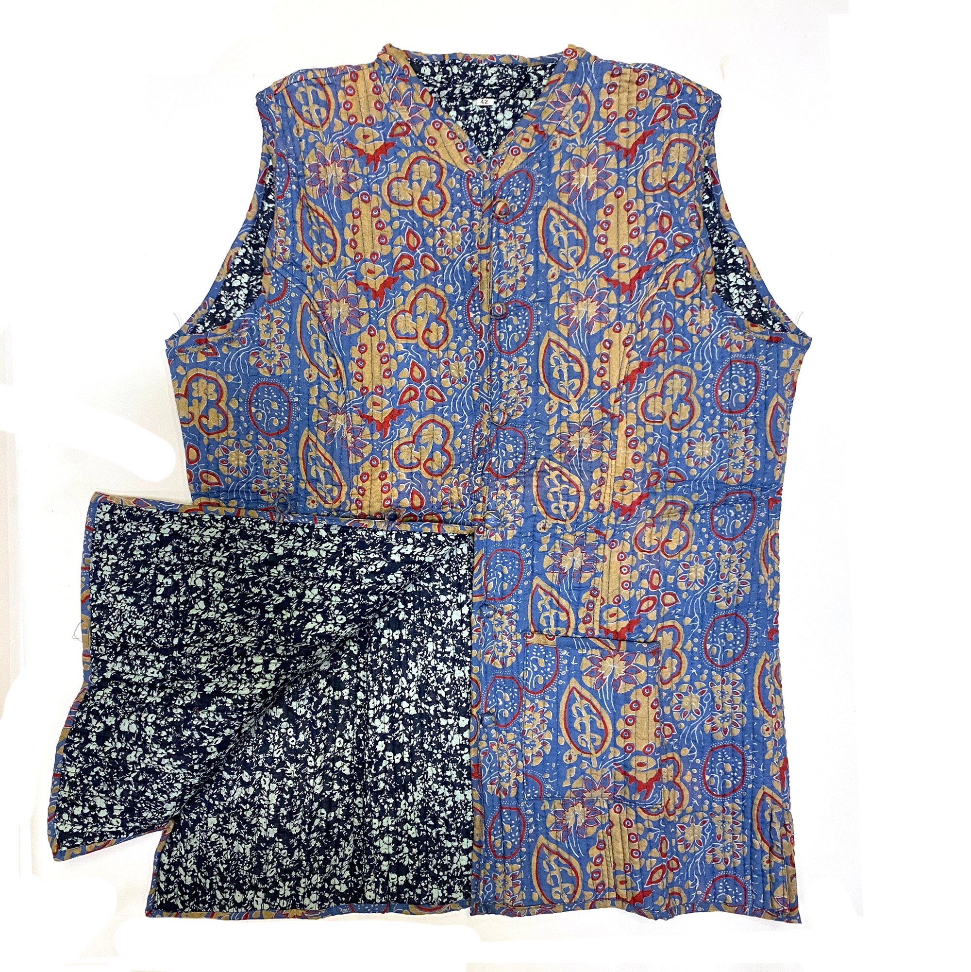 Purple Floral Quilted Vest - Vintage India NYC
