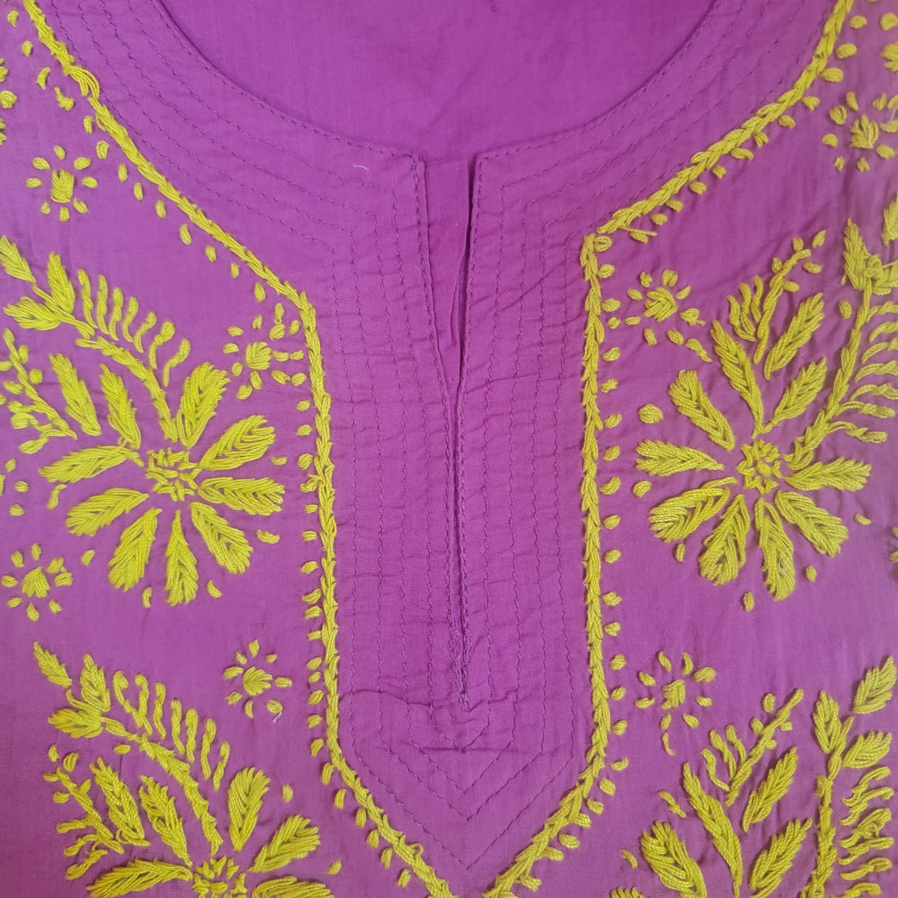 AR Short Embroidered Cotton Tunic Kurti-XS - Vintage India NYC