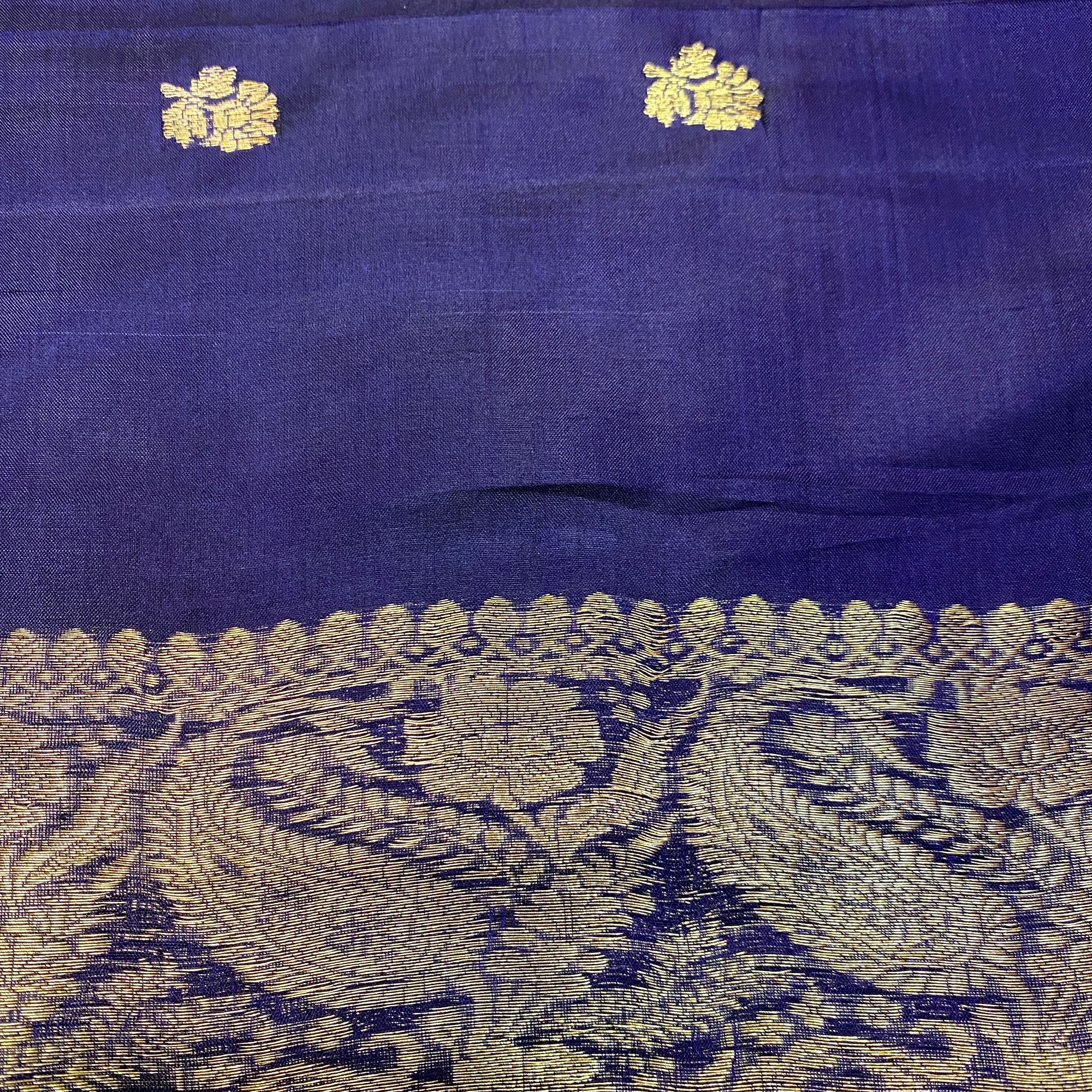 Handwoven Pure Silk and Gold Zari Dupatta Stoles-Many Colors - Vintage India NYC