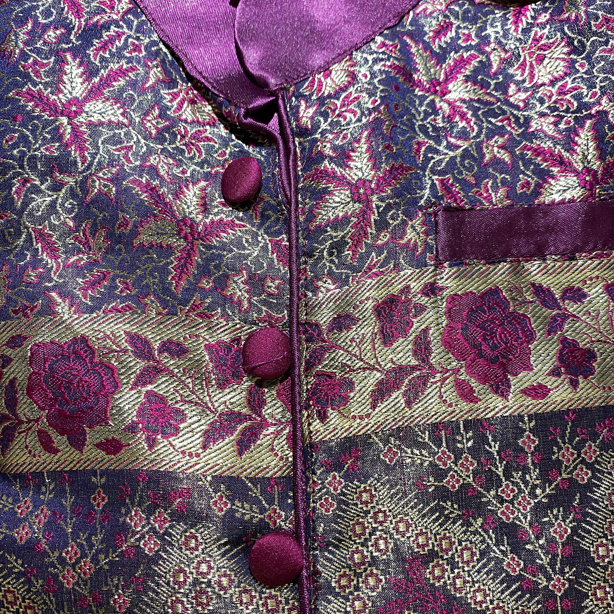 Boys Silk Brocade Sherwani Jackets-7 Colors - Vintage India NYC