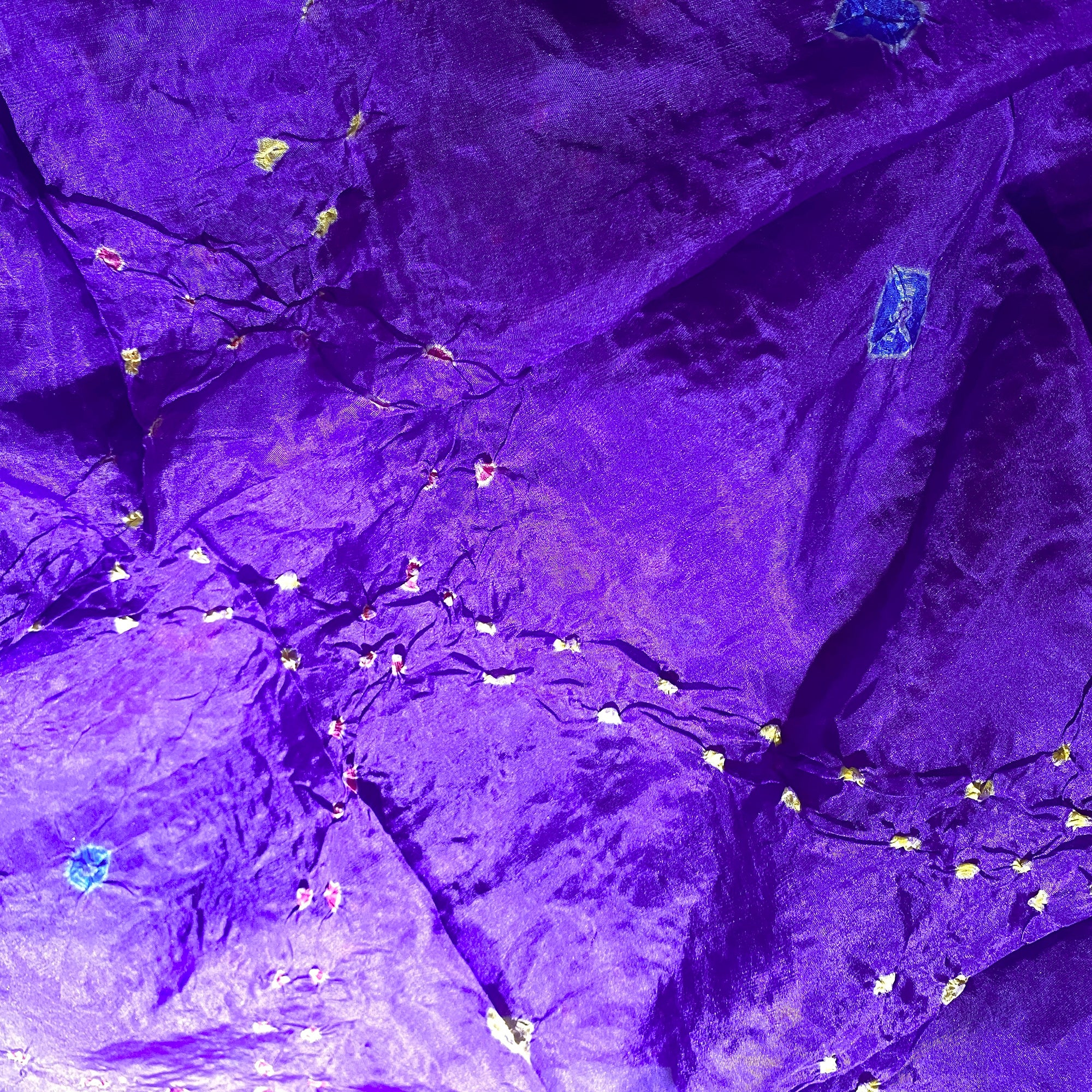 LH Bandhani Tie Dye Pure Silk Scarves - Vintage India NYC