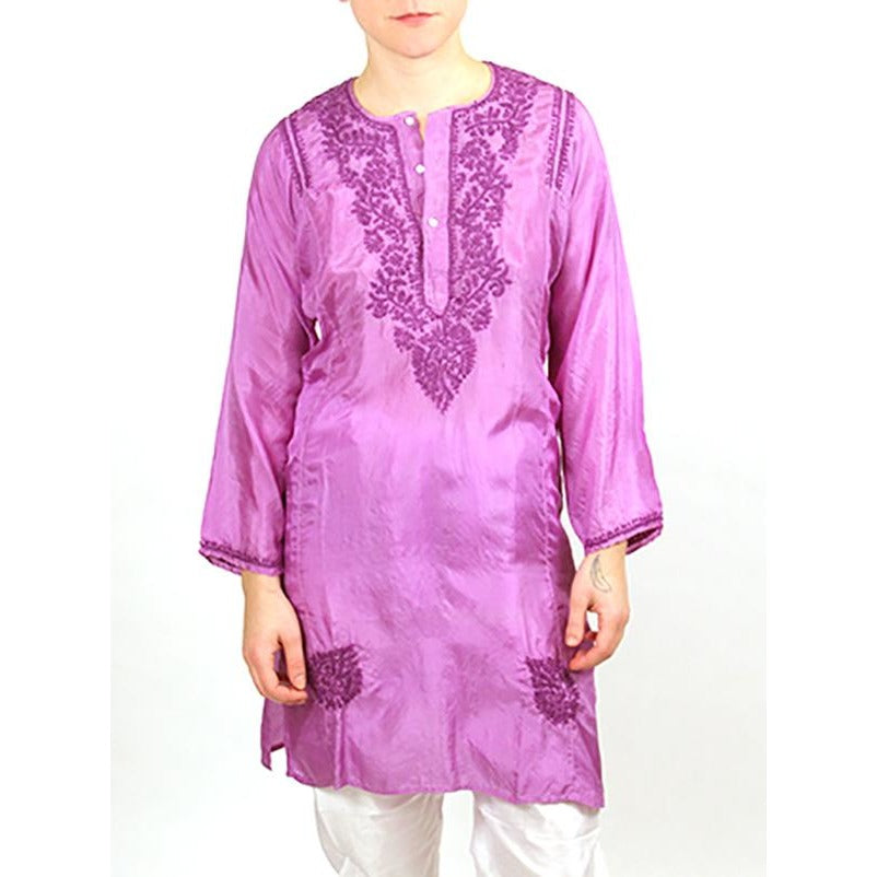 OS Silk Kurta Mid length-5 Colors - Vintage India NYC