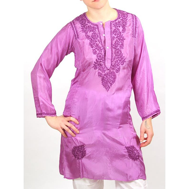 OS Silk Kurta Mid length-5 Colors - Vintage India NYC