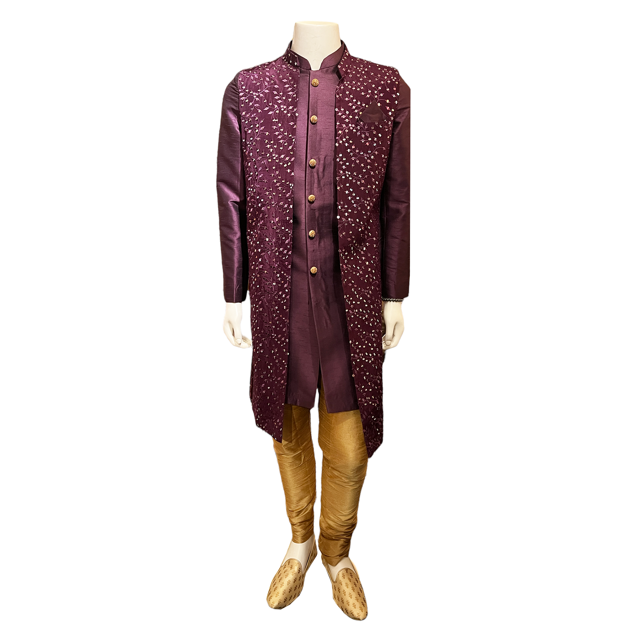 YD Purple 2 Piece Sherwani - Vintage India NYC