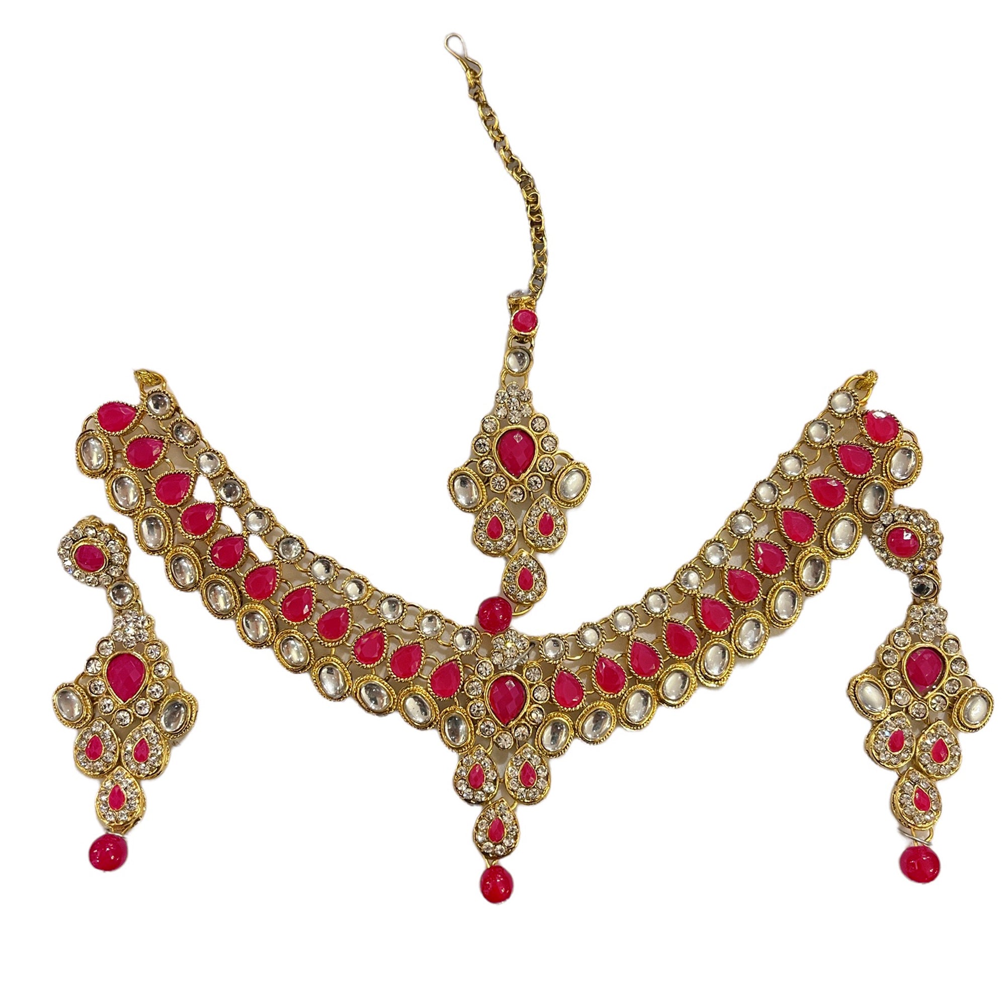 DT Pink & Gold Necklace Sets-3 Styles - Vintage India NYC