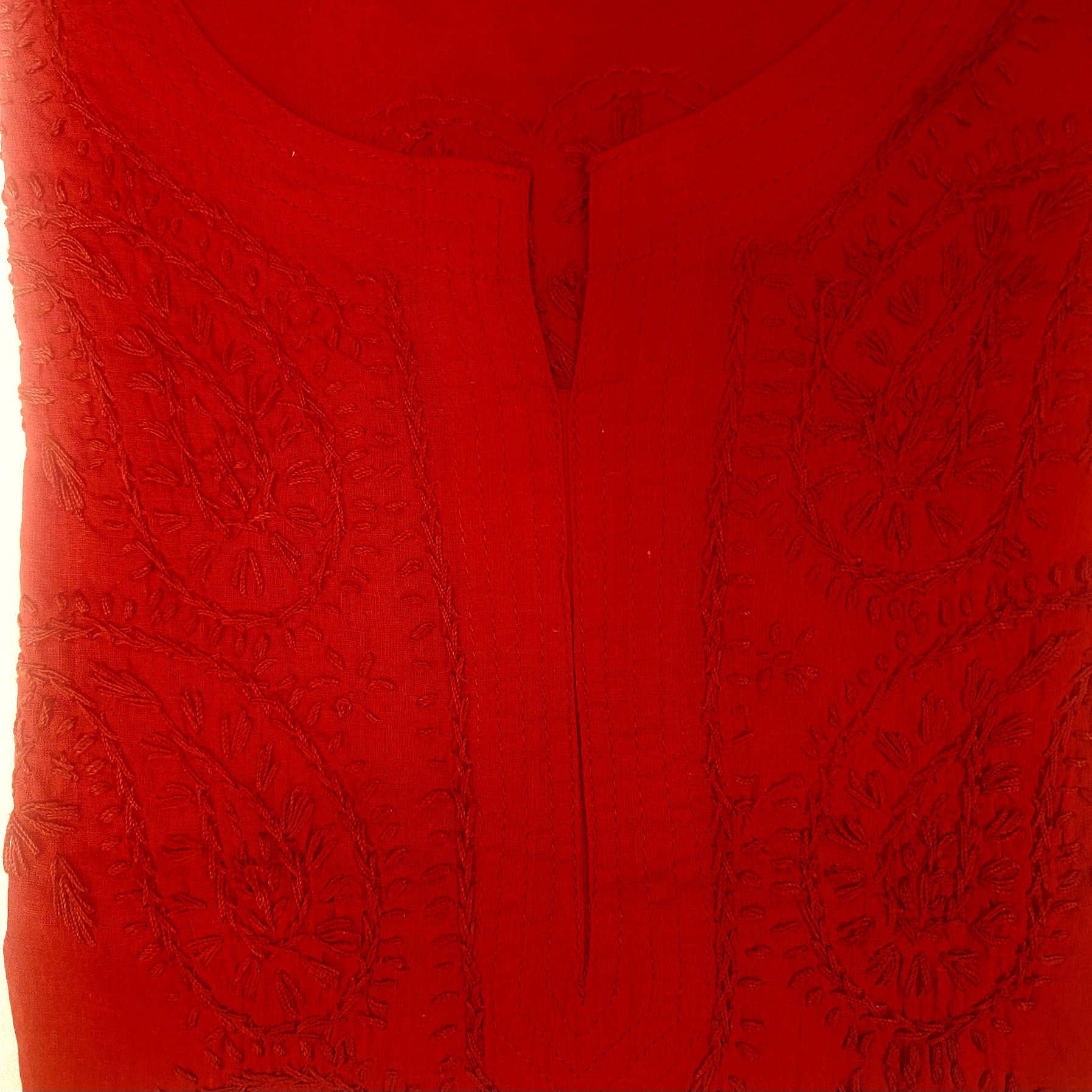 AR Short Embroidered Cotton Tunic Kurti-XS - Vintage India NYC