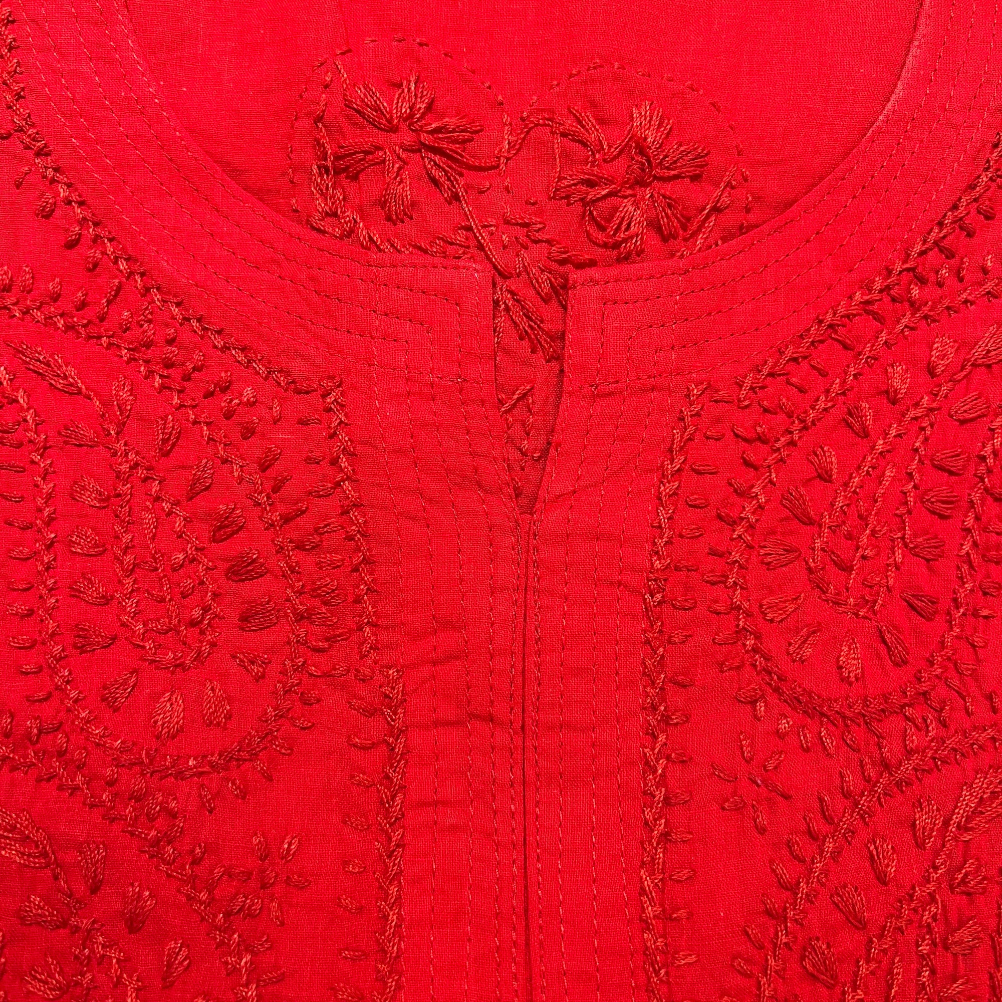 AR Short Embroidered Cotton Tunic Kurti-XXL - Vintage India NYC