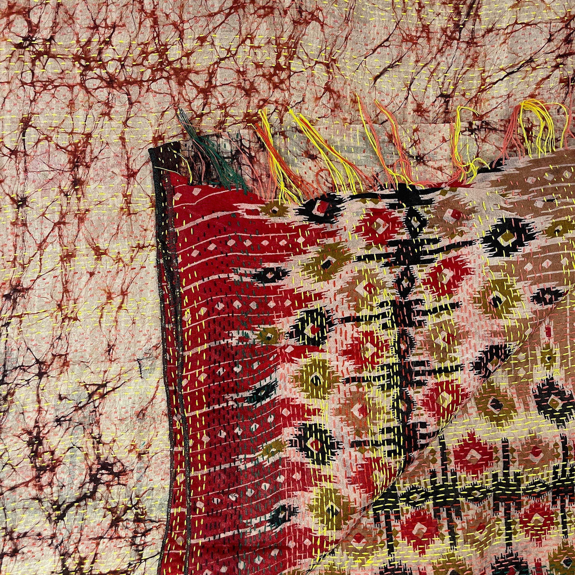 Silk Kantha Stoles - Vintage India NYC