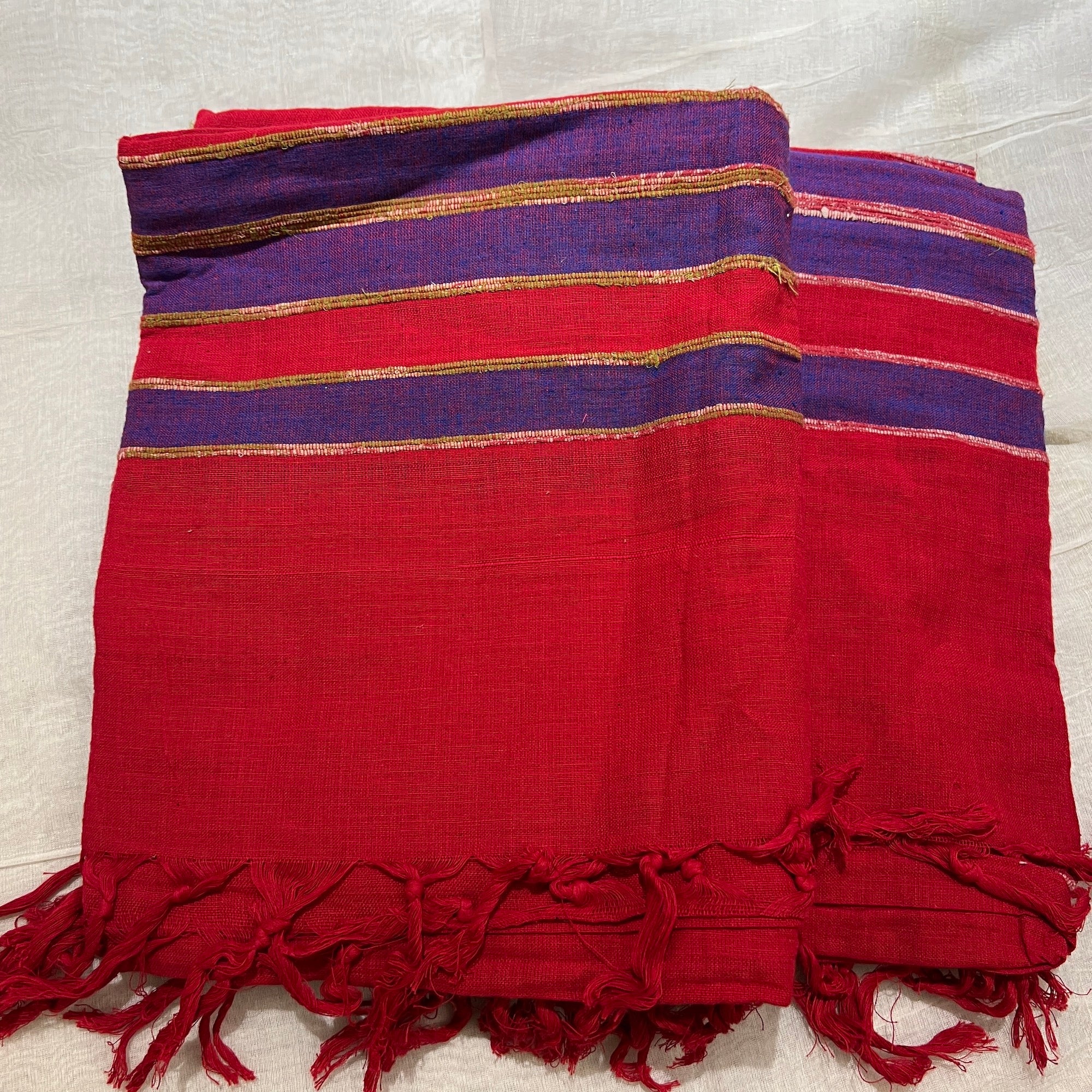 Handwoven Cotton Khadi Shawls-Various Colors - Vintage India NYC