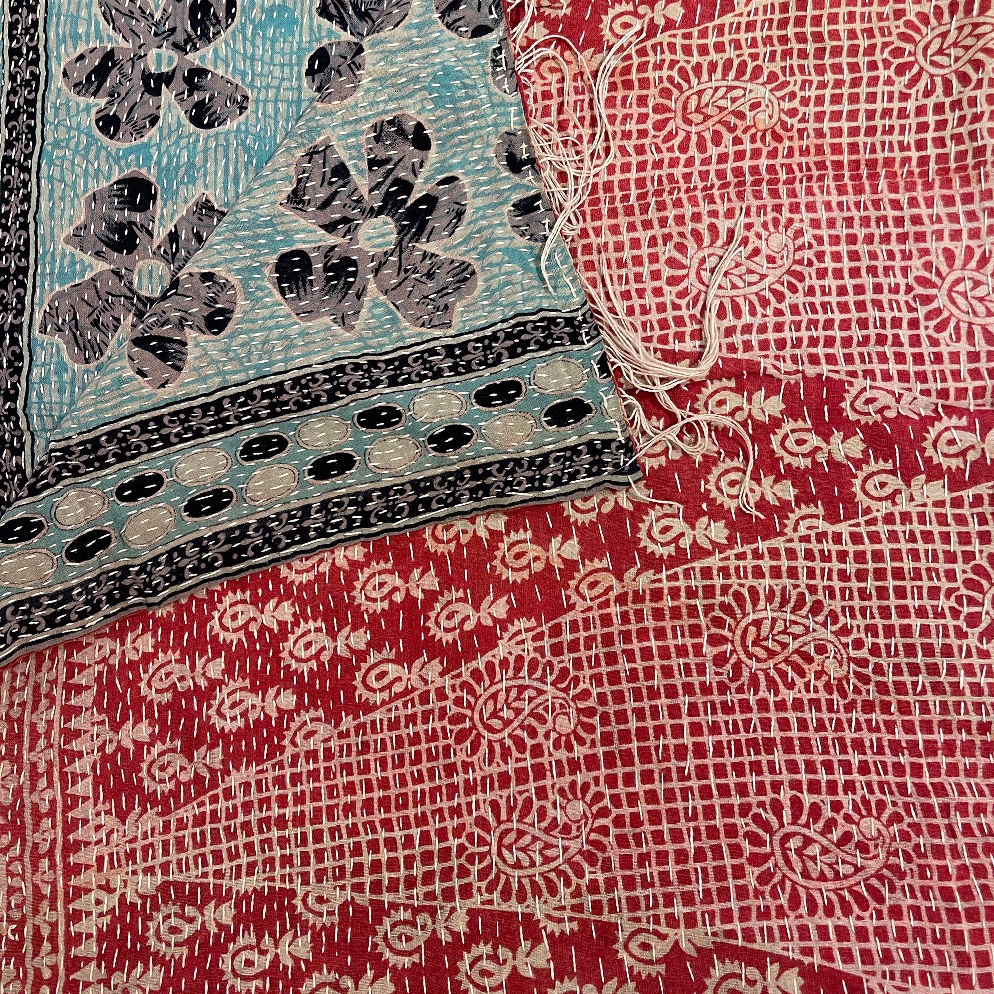 Cotton Kantha Scarves - Vintage India NYC