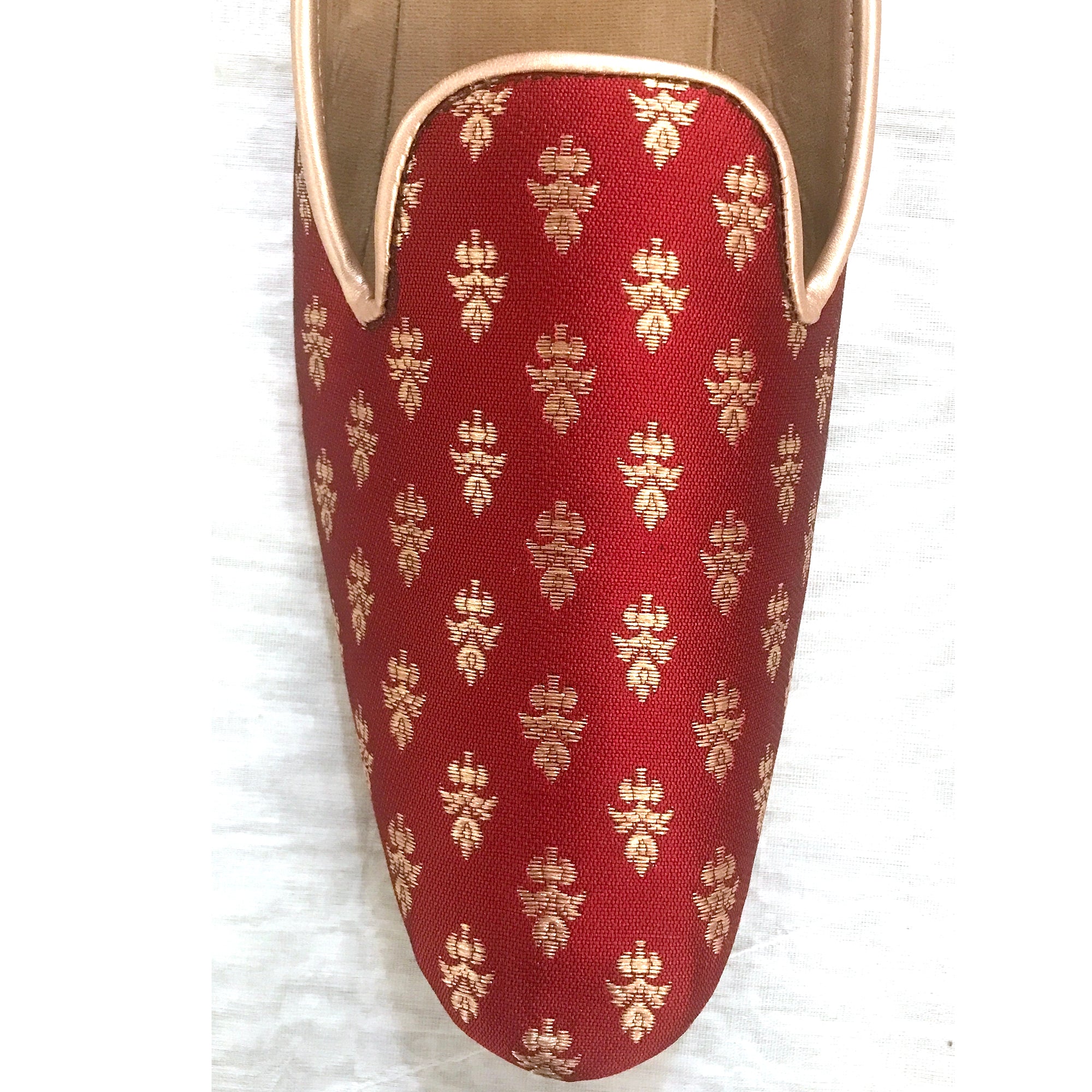 YD Red Brocade Loafer - Vintage India NYC