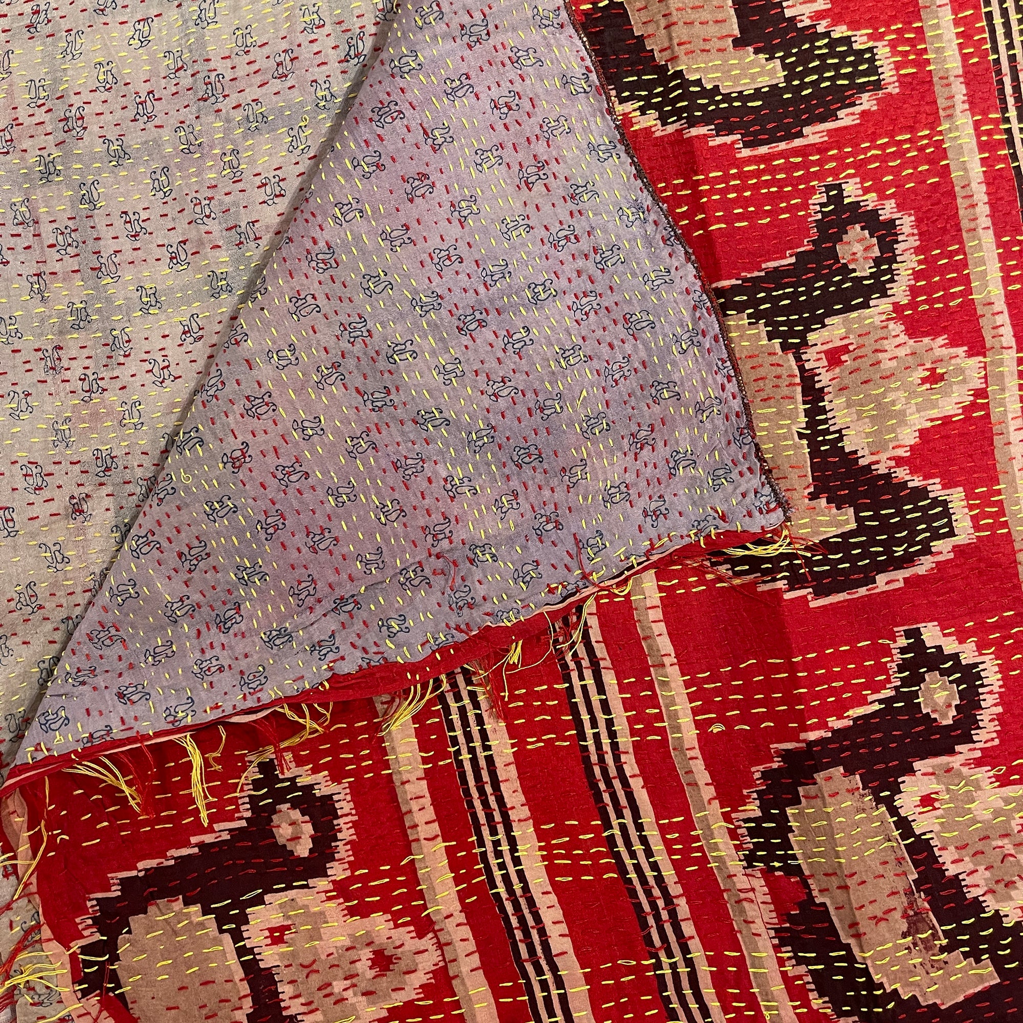 Silk Kantha Stoles - Vintage India NYC