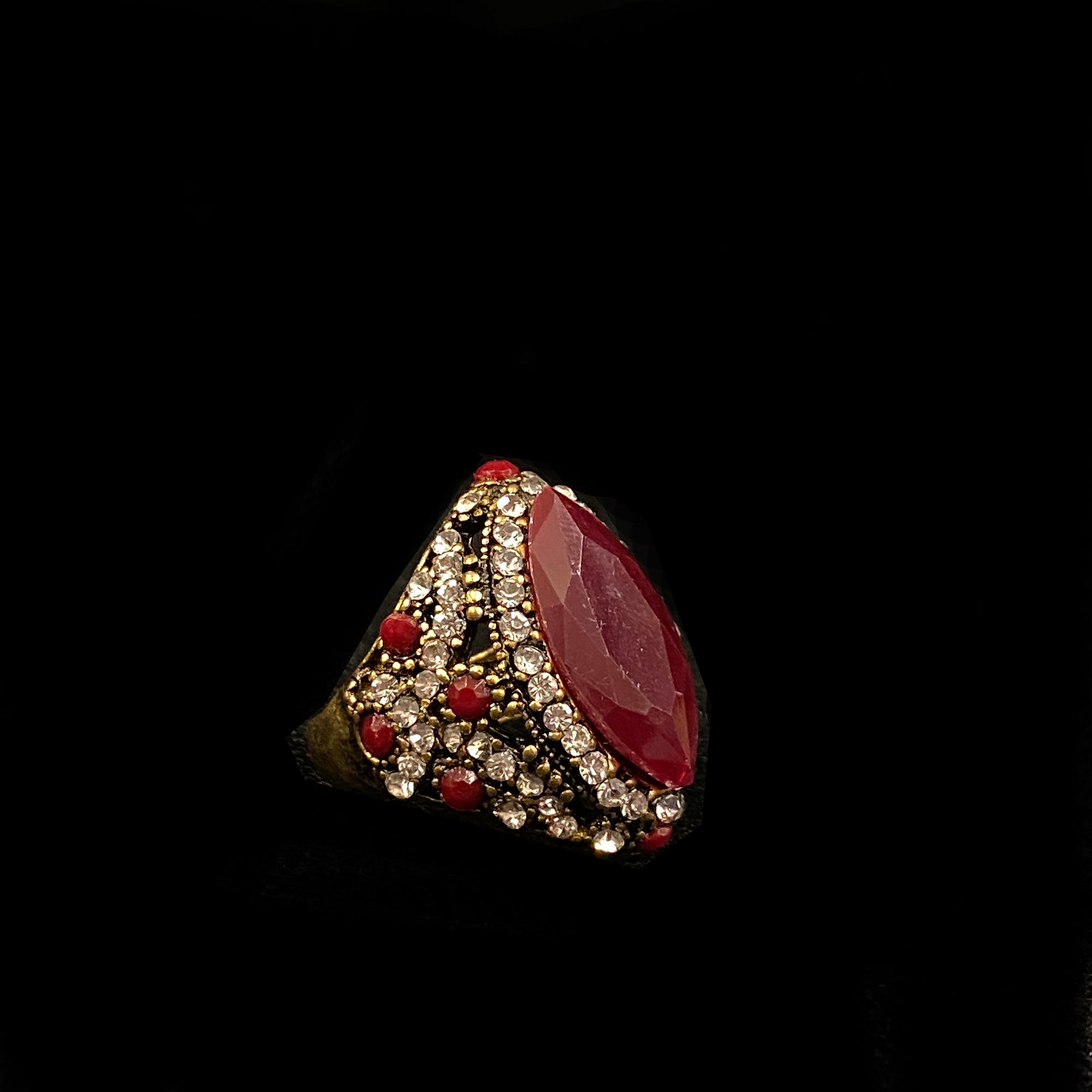 Red Cocktail Ring-4 styles - Vintage India NYC