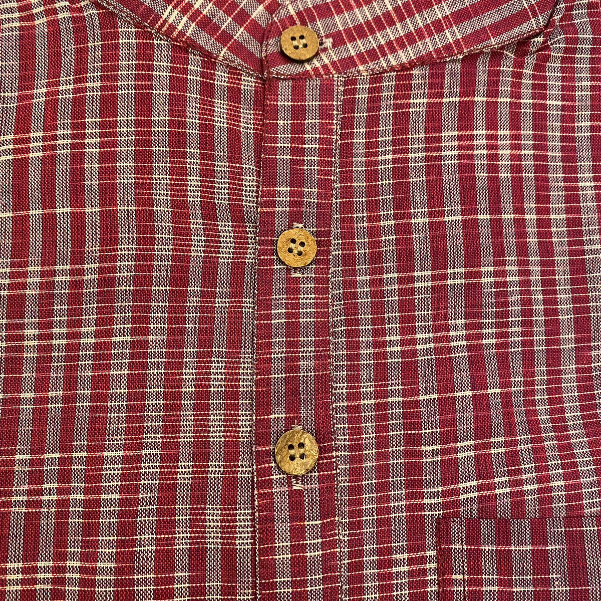 Plaid Khadi Kurtas-Choose size and pattern - Vintage India NYC