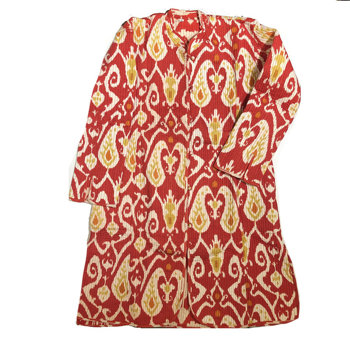 VR Red Ikat Quilted Coat - Vintage India NYC