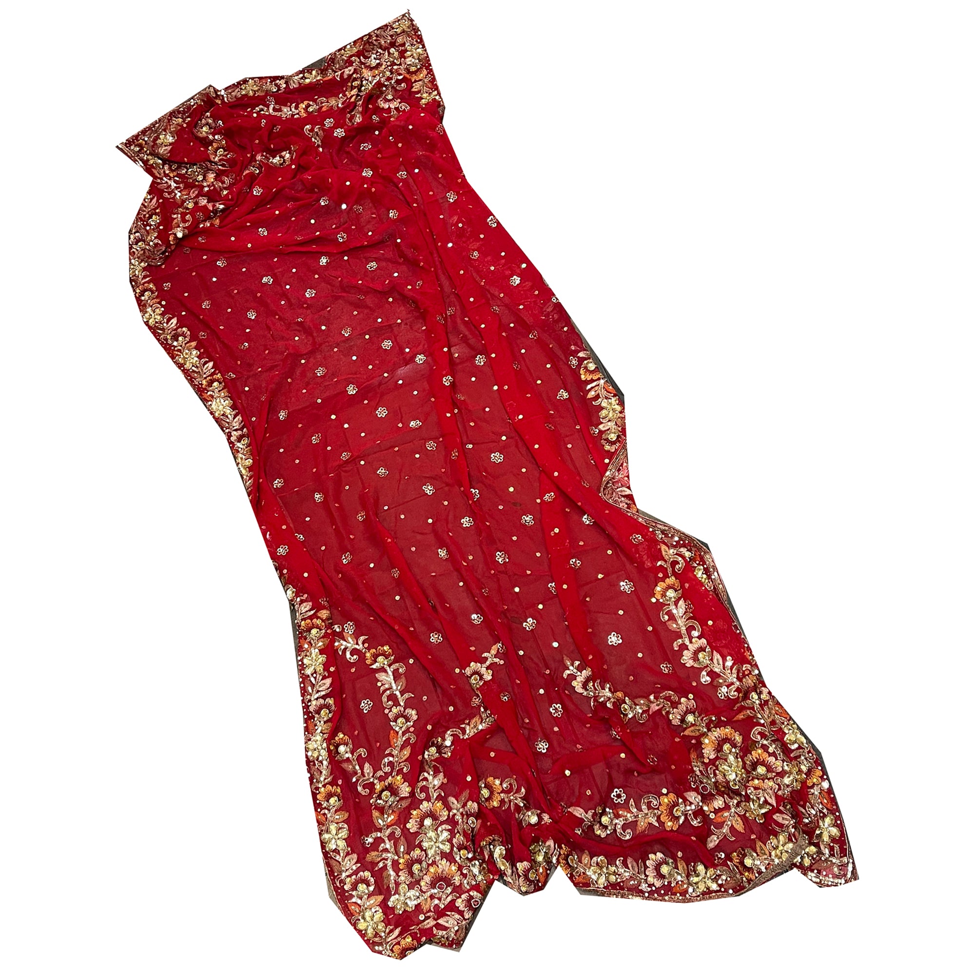 Vintage Heavy Work Dupatta Scarf 8672 - Vintage India NYC