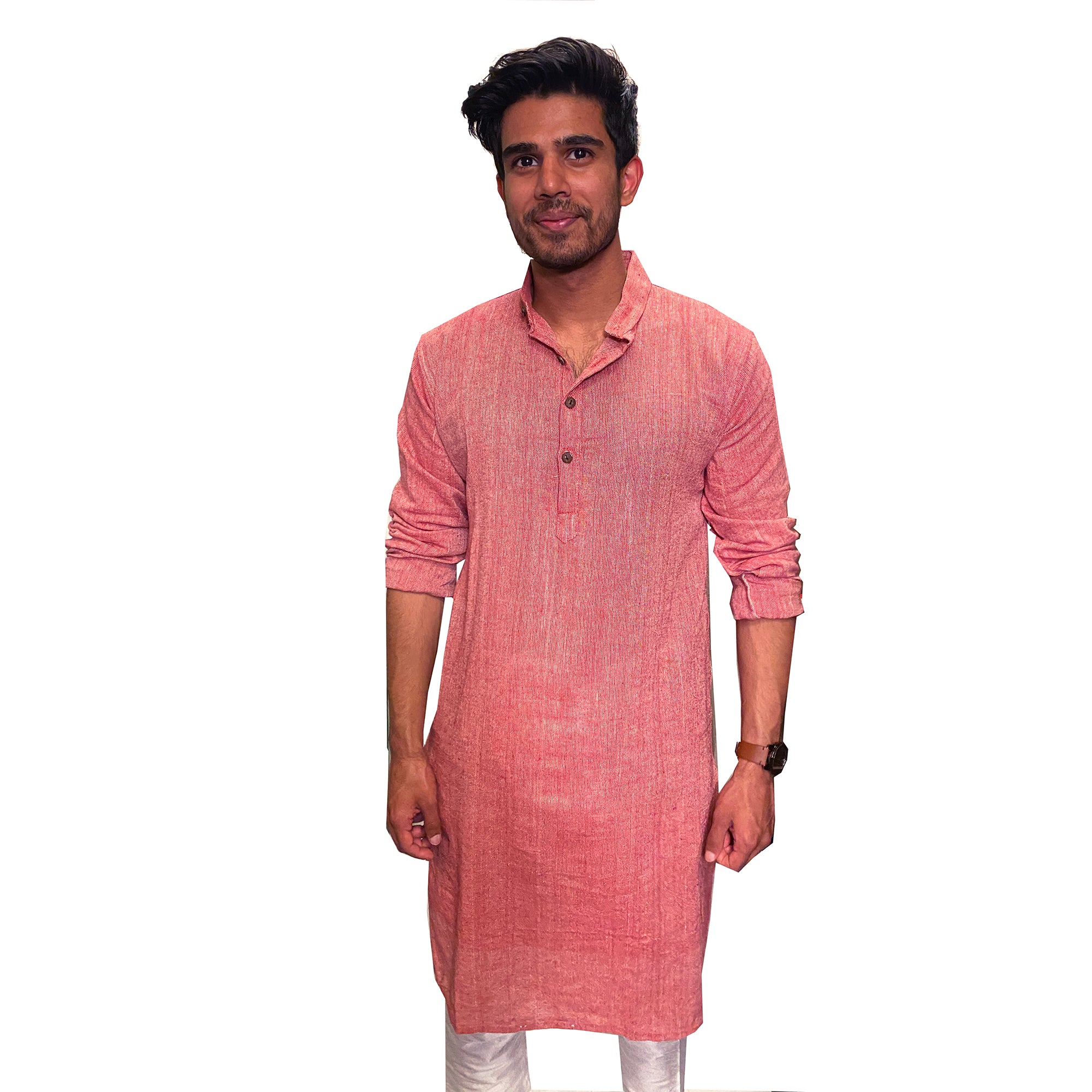 Organic Cotton Kurta Red - Vintage India NYC