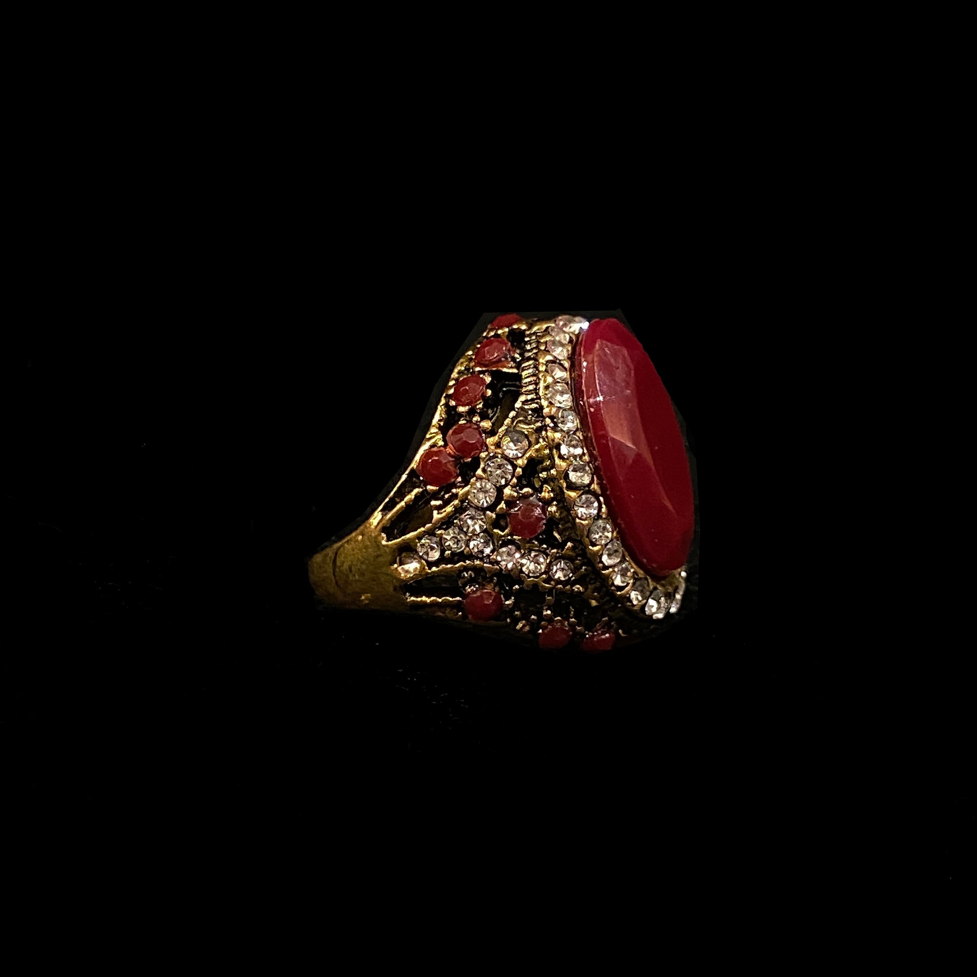 Red Cocktail Ring-4 styles - Vintage India NYC