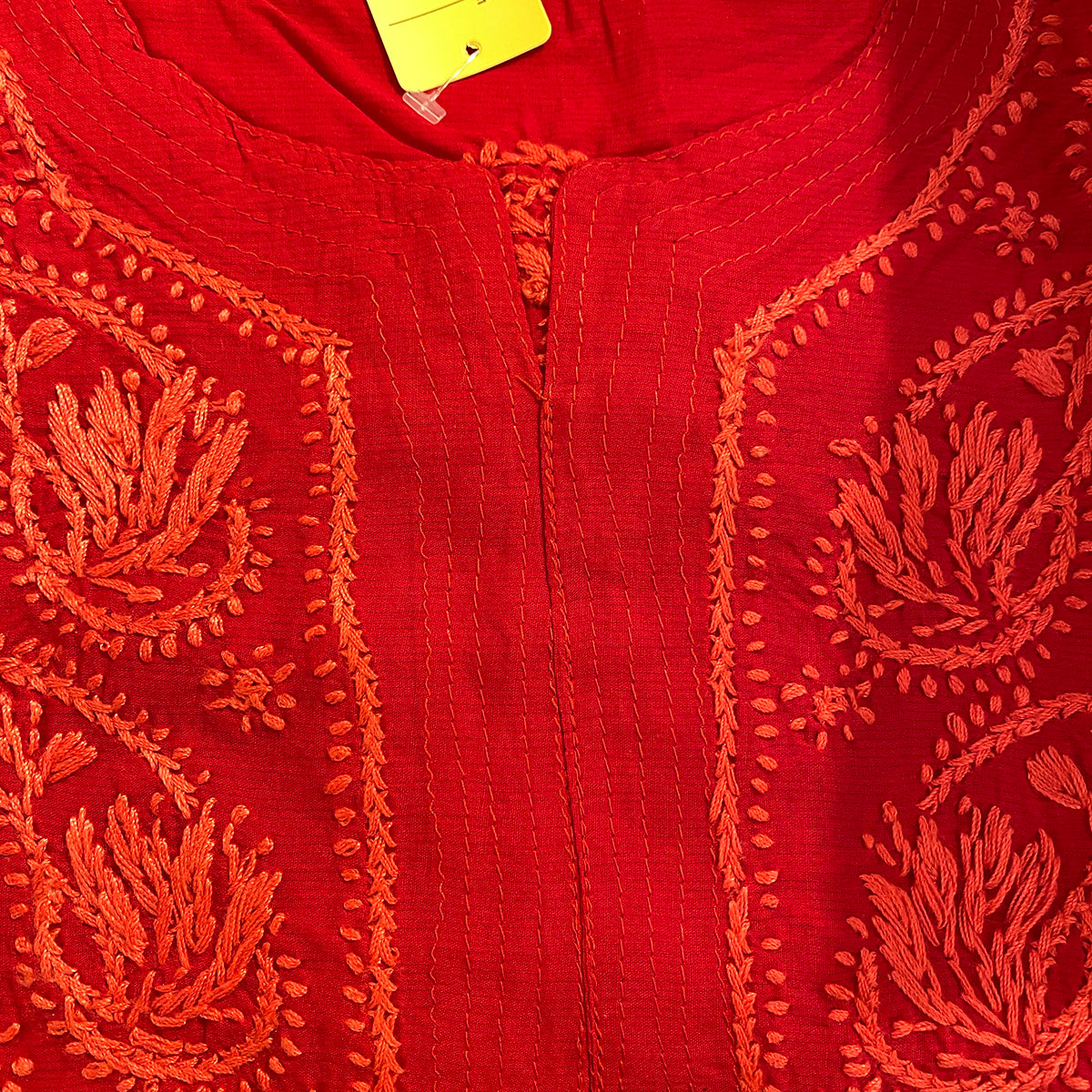 AR Long Embroidered Cotton Tunic Kurtis - M - Vintage India NYC