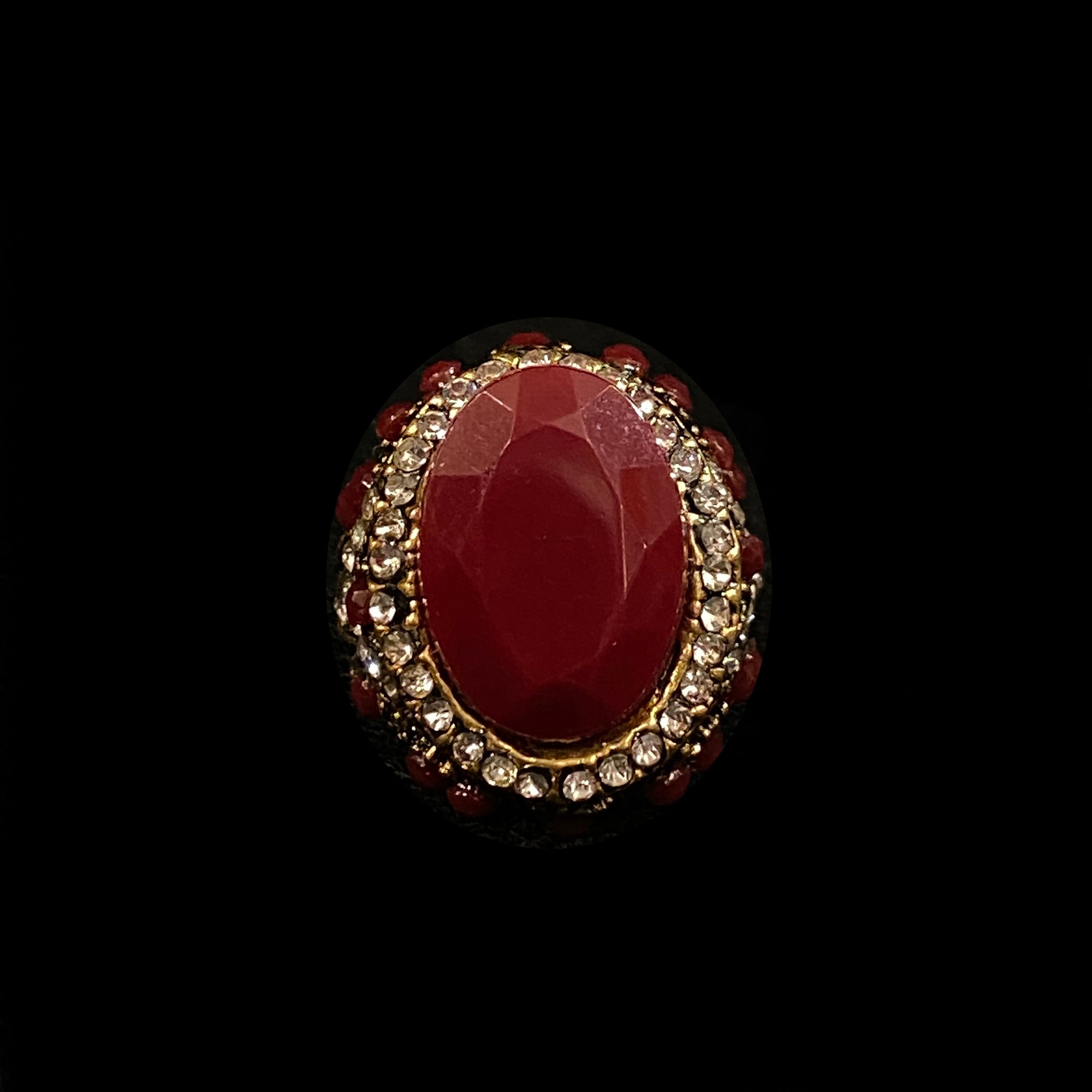 Red Cocktail Ring-4 styles - Vintage India NYC