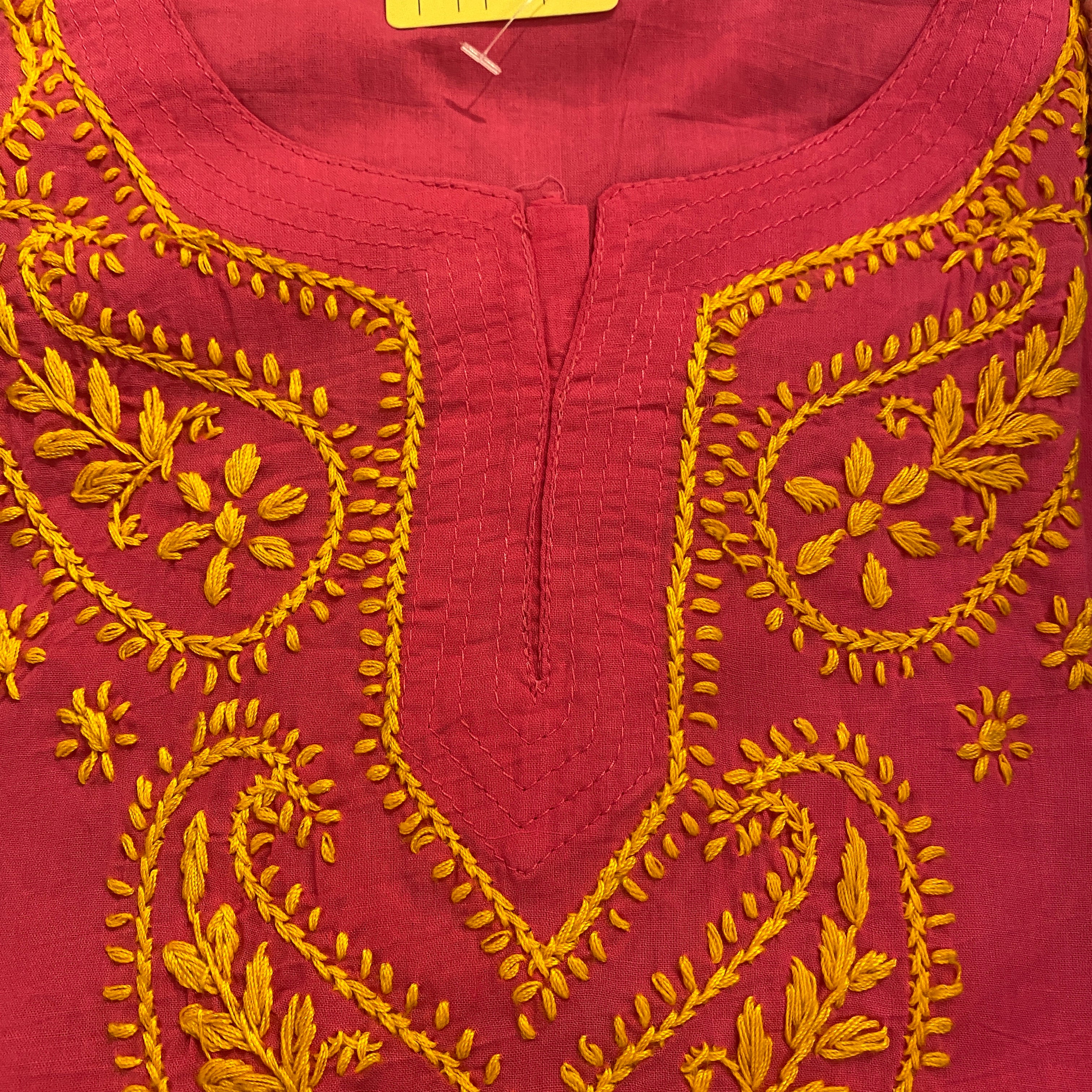 AR Short Embroidered Cotton Tunic Kurti-L - Vintage India NYC
