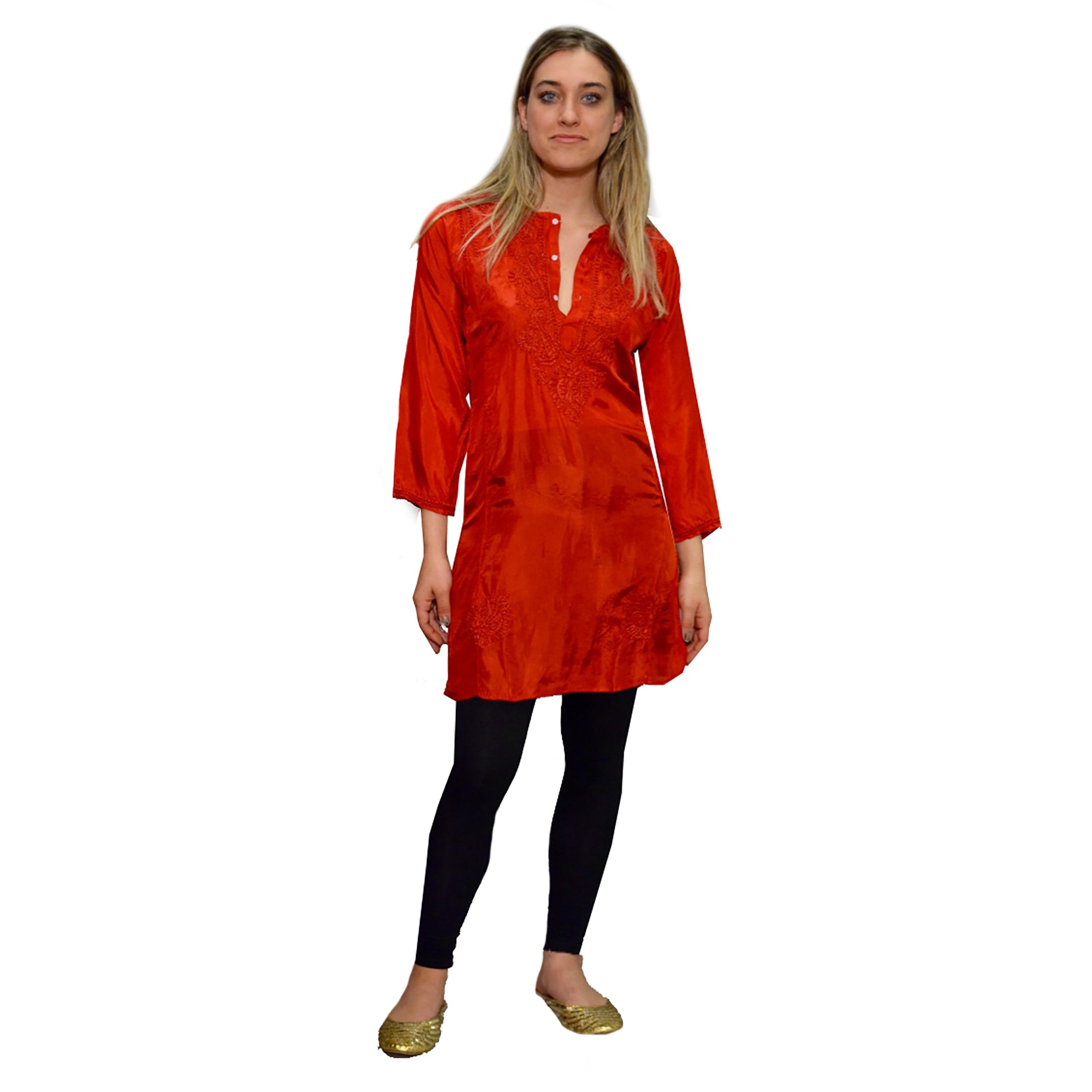 OS Silk Kurta Mid length-5 Colors - Vintage India NYC