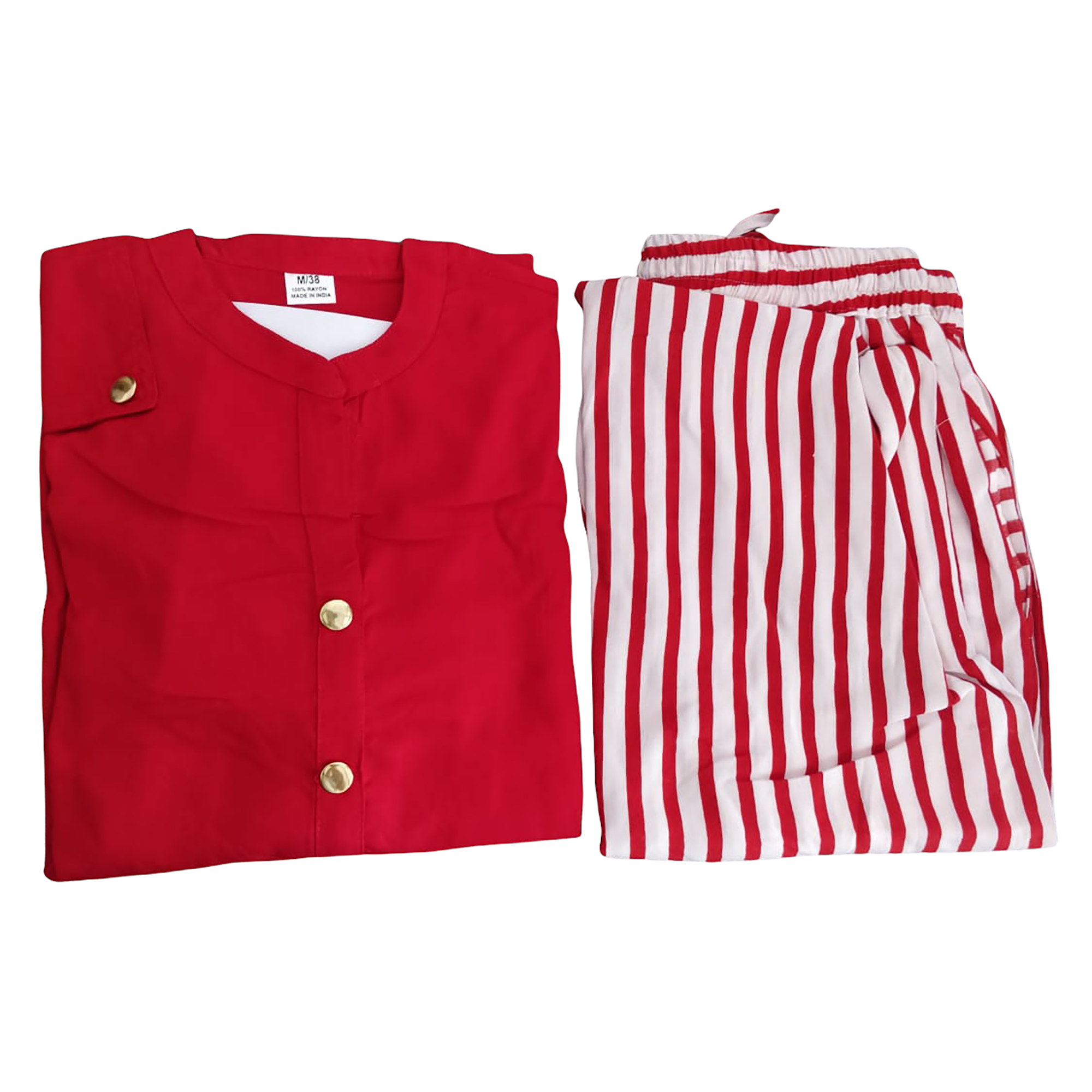 Straight Kurta with Stripe Pant -2 Colors - Vintage India NYC