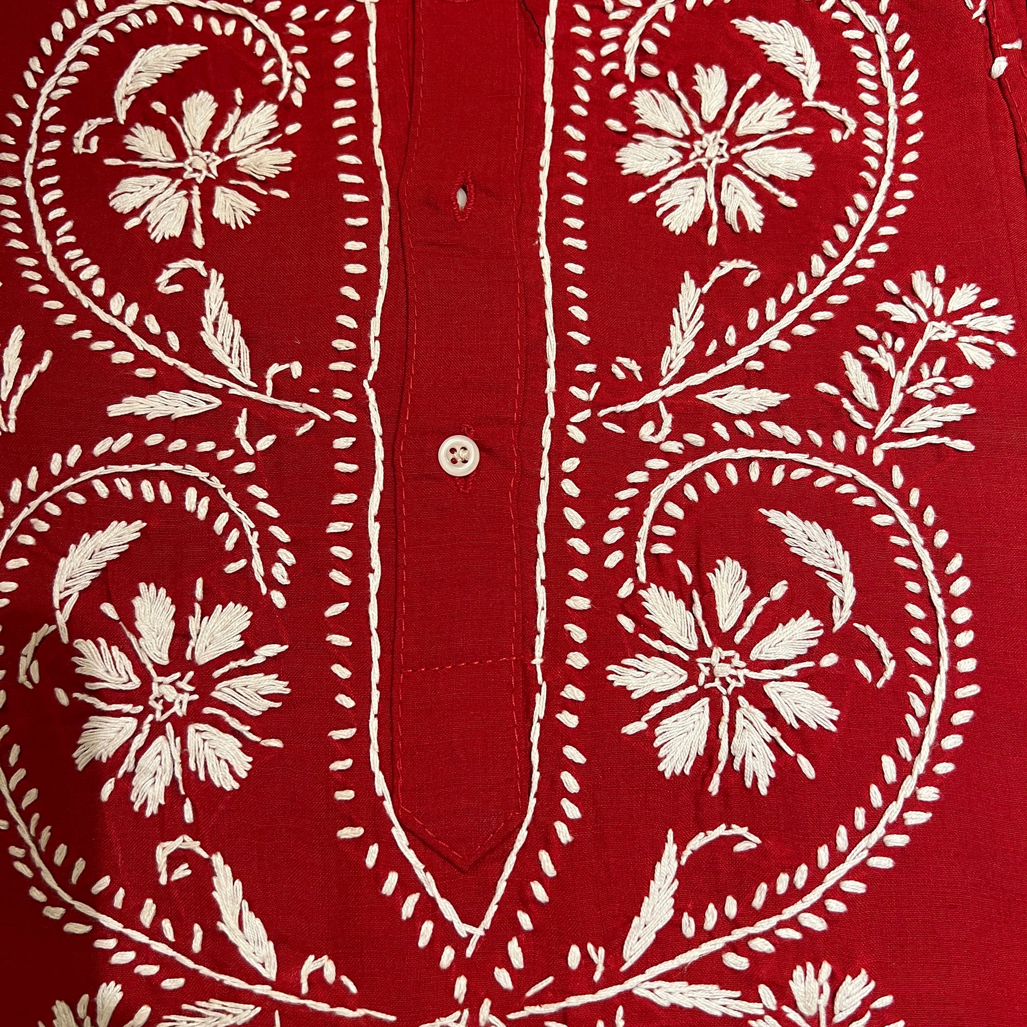 AR Short Embroidered Cotton Tunic Kurti-Saree 48 - Vintage India NYC