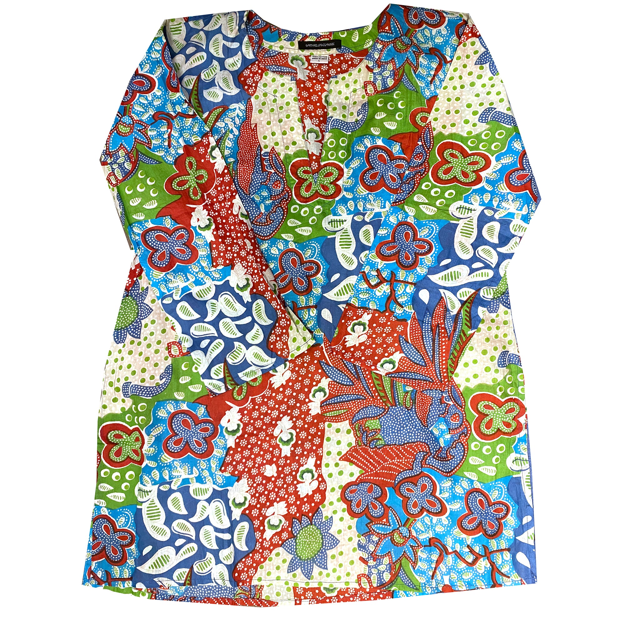 Floral Kurti Top 35 - Vintage India NYC