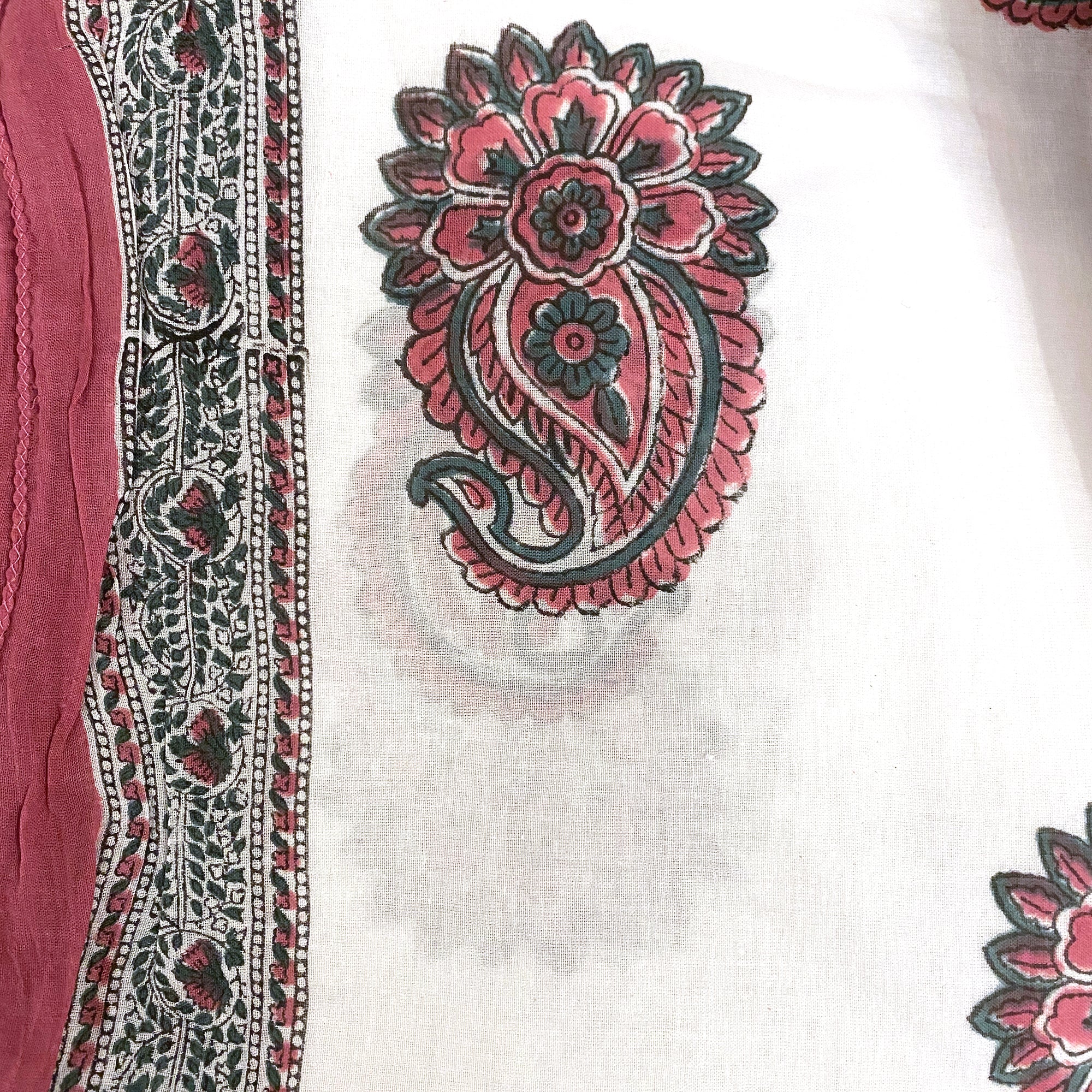 Botanical Mughal Block Print Sarongs/Scarves - Vintage India NYC