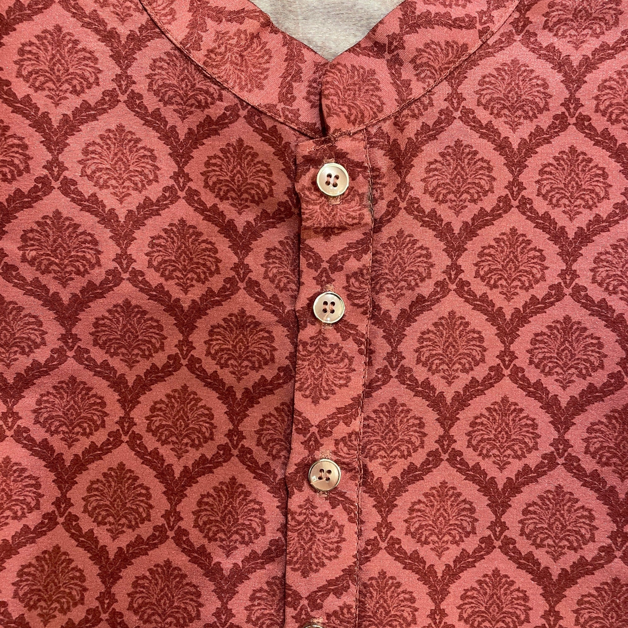 YD Rose Silk Print Kurta - Vintage India NYC