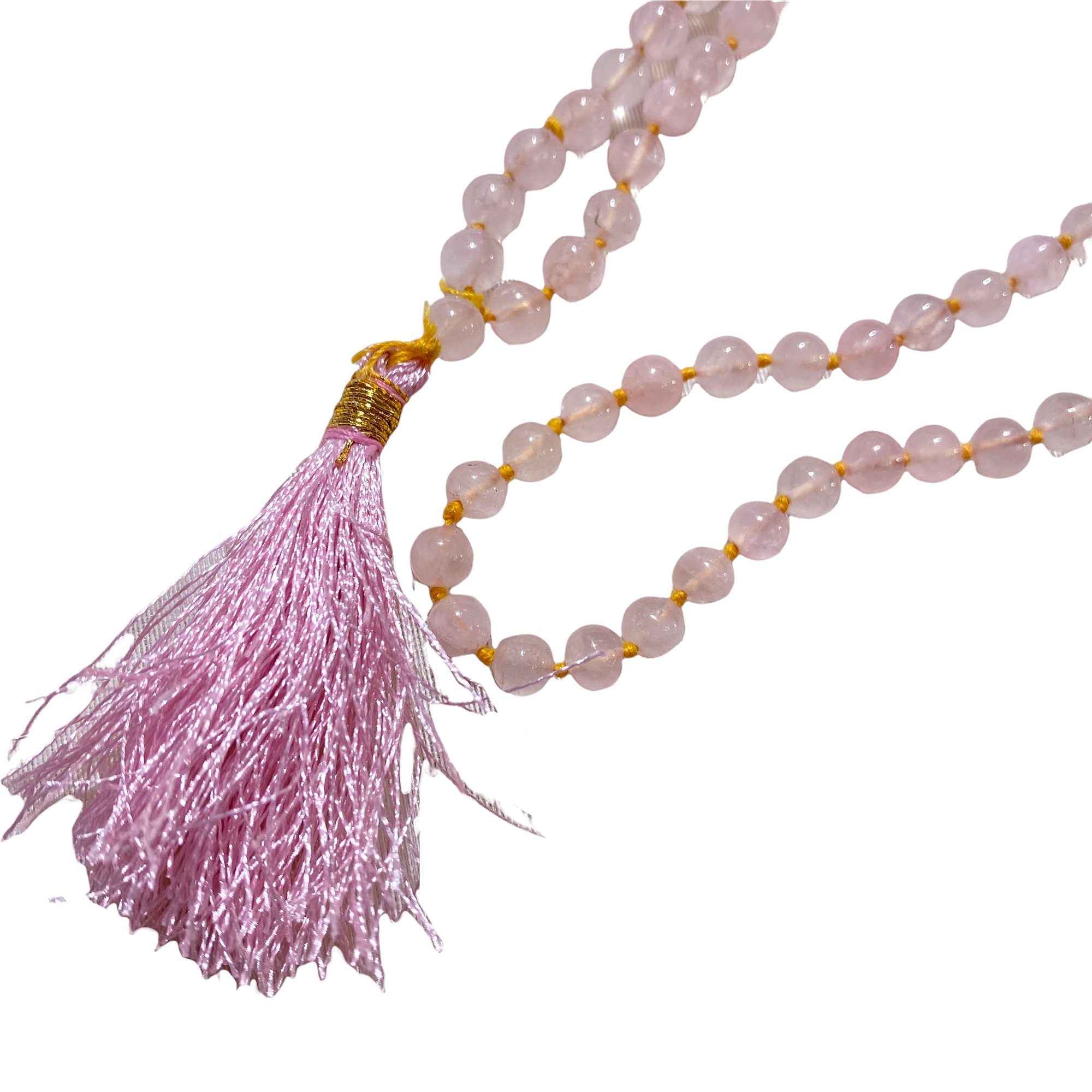 108 Bead Rose Quartz Mala - Vintage India NYC