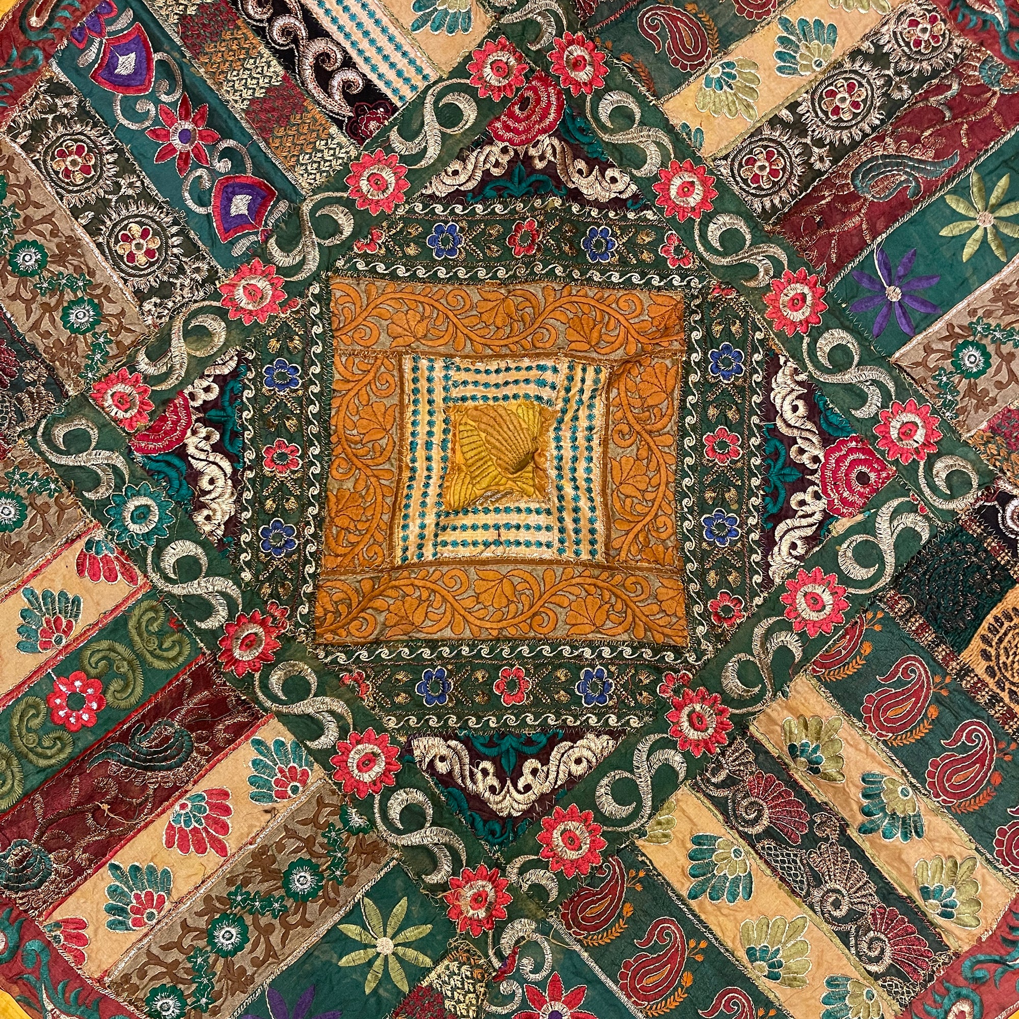 Round Wall Hanging/Table Decor 9547 - Vintage India NYC