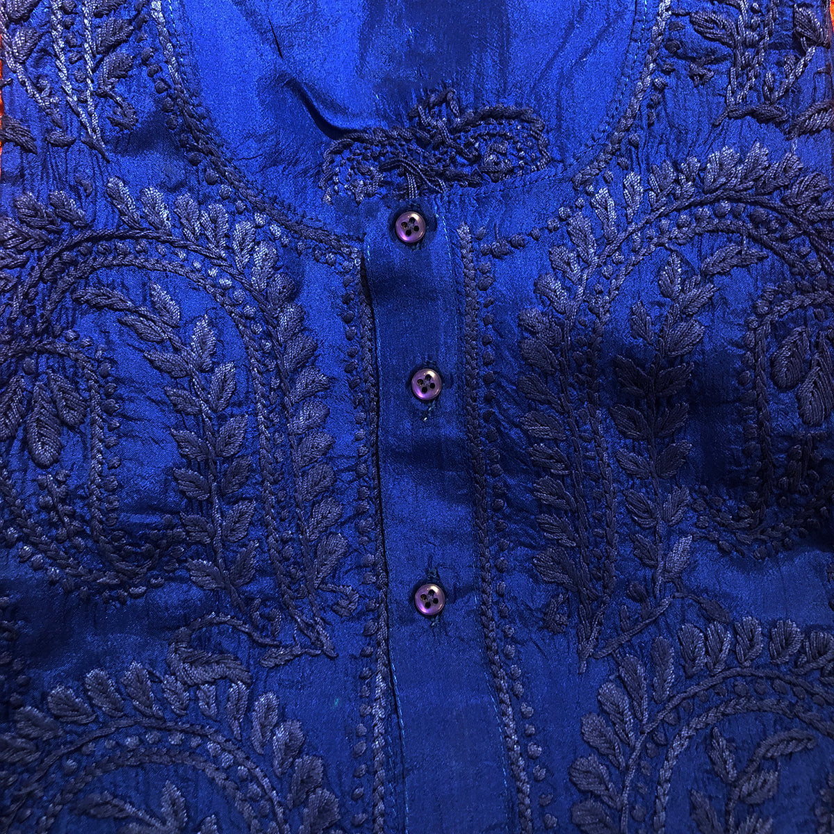 VJM Silk Heavywork Chikan Kurtas - Vintage India NYC