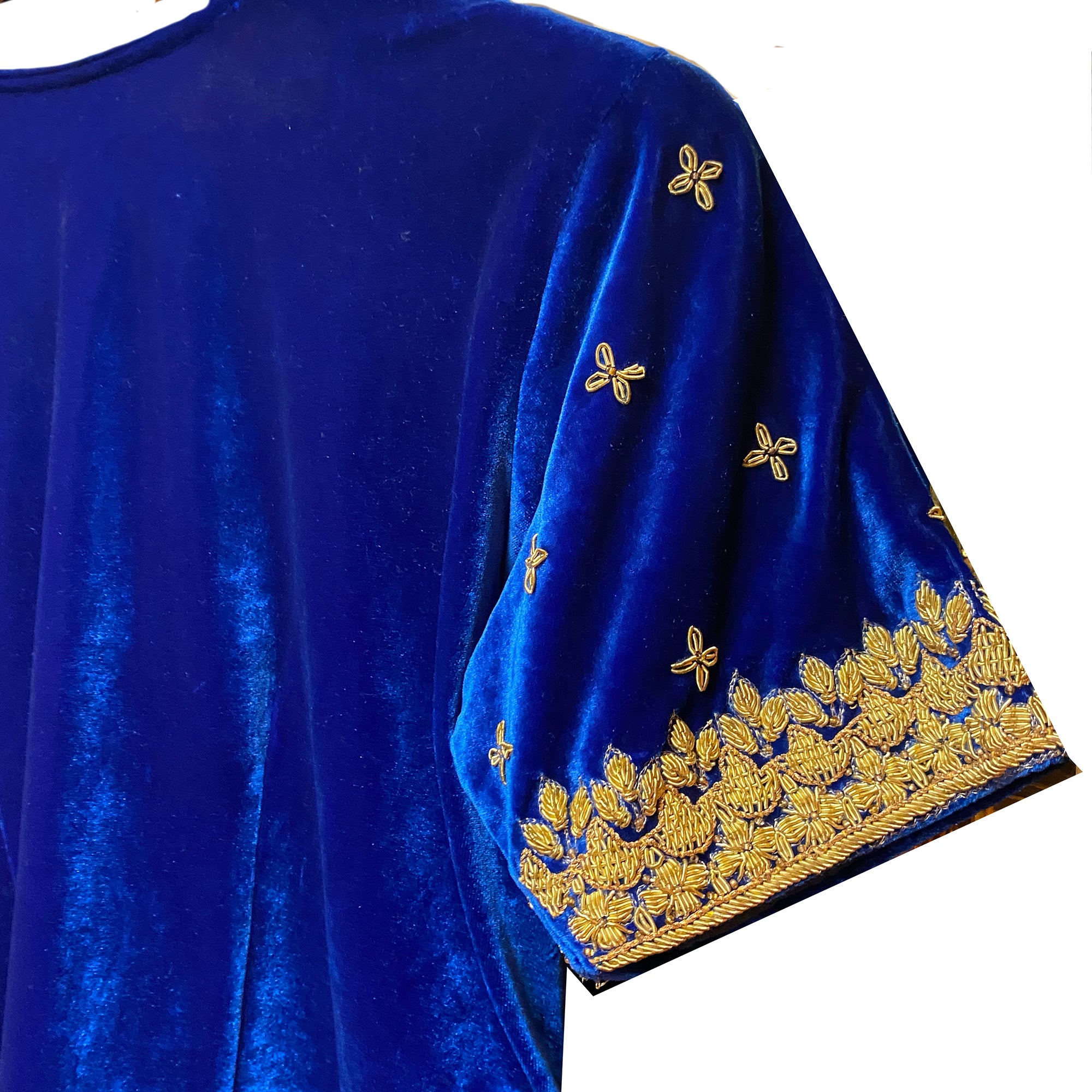 Royal Velvet Top with Zardosi Embroidery - Vintage India NYC
