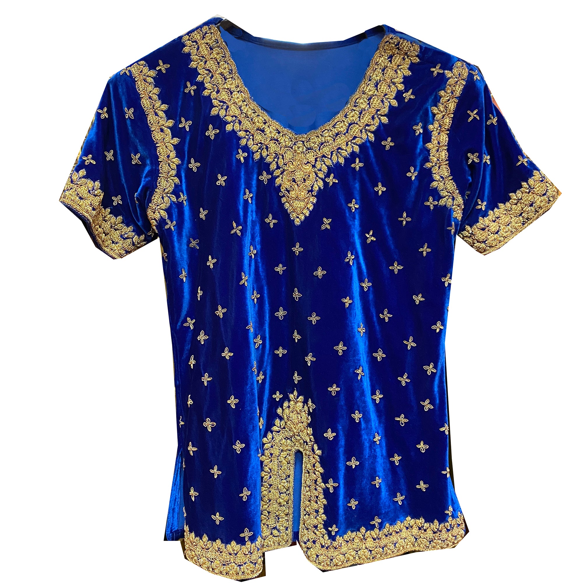 Royal Velvet Top with Zardosi Embroidery - Vintage India NYC