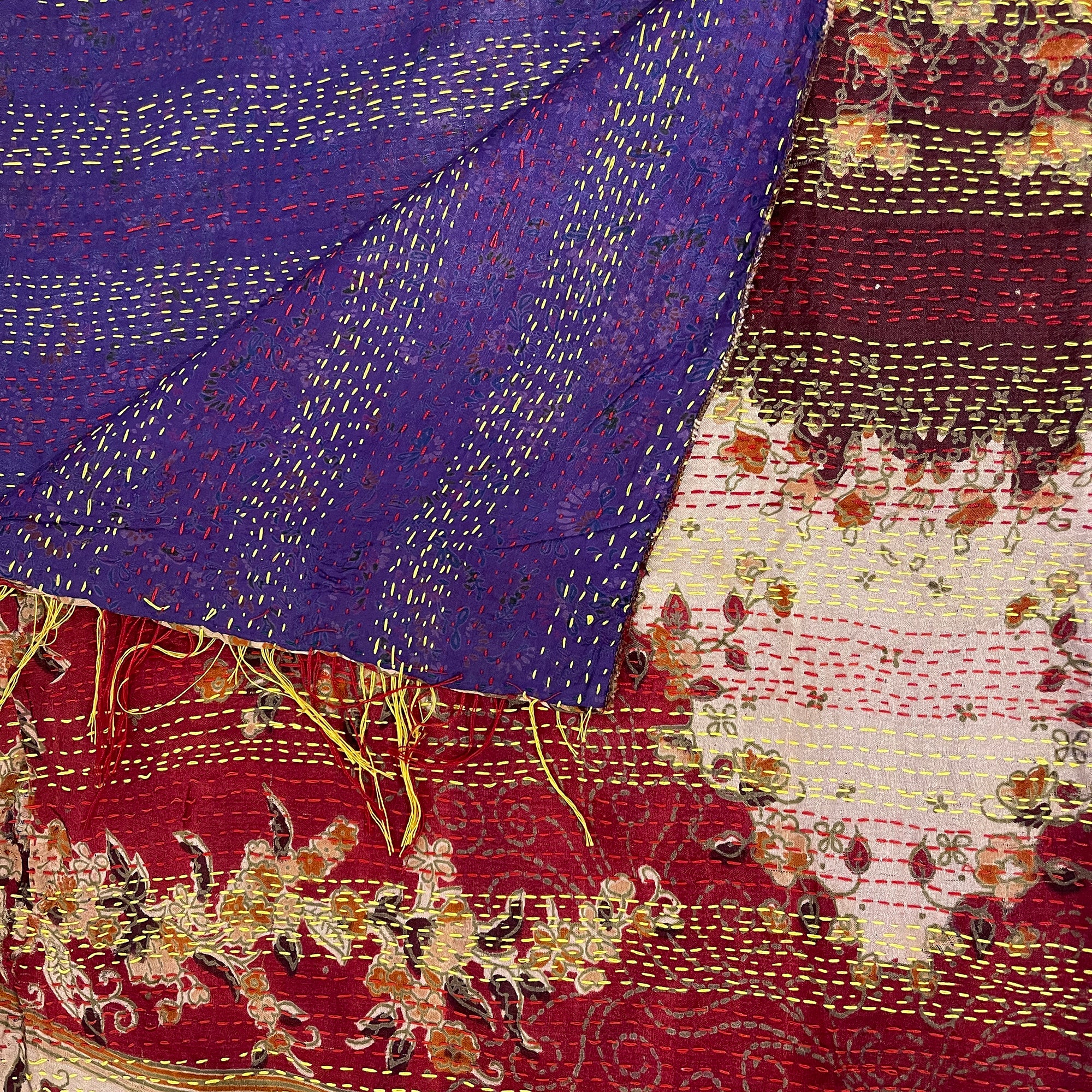 Silk Kantha Stoles - Vintage India NYC