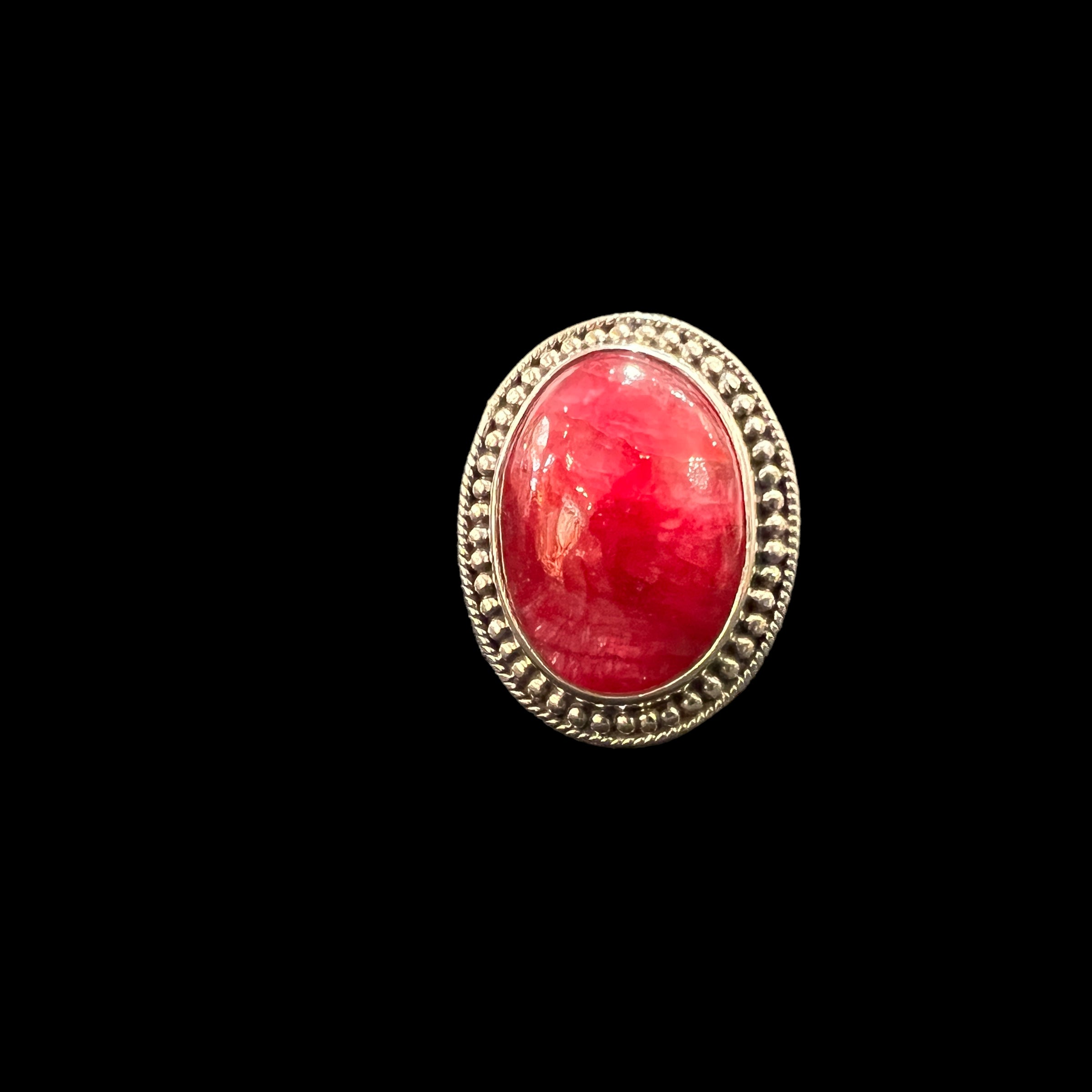 CT Medium Silver Stone Rings 3 - Vintage India NYC