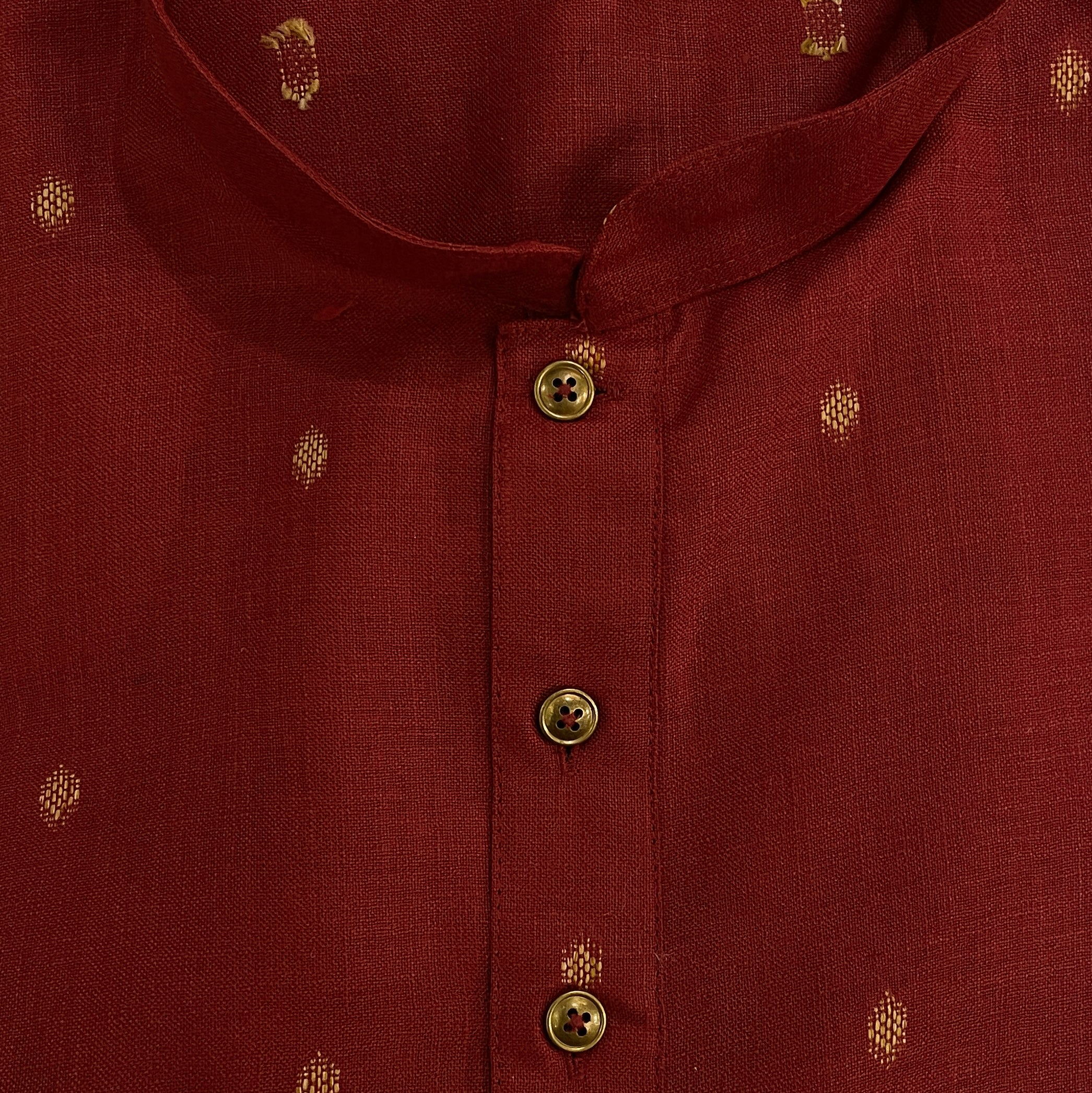 YD Jamdani Maroon Kurta - Vintage India NYC