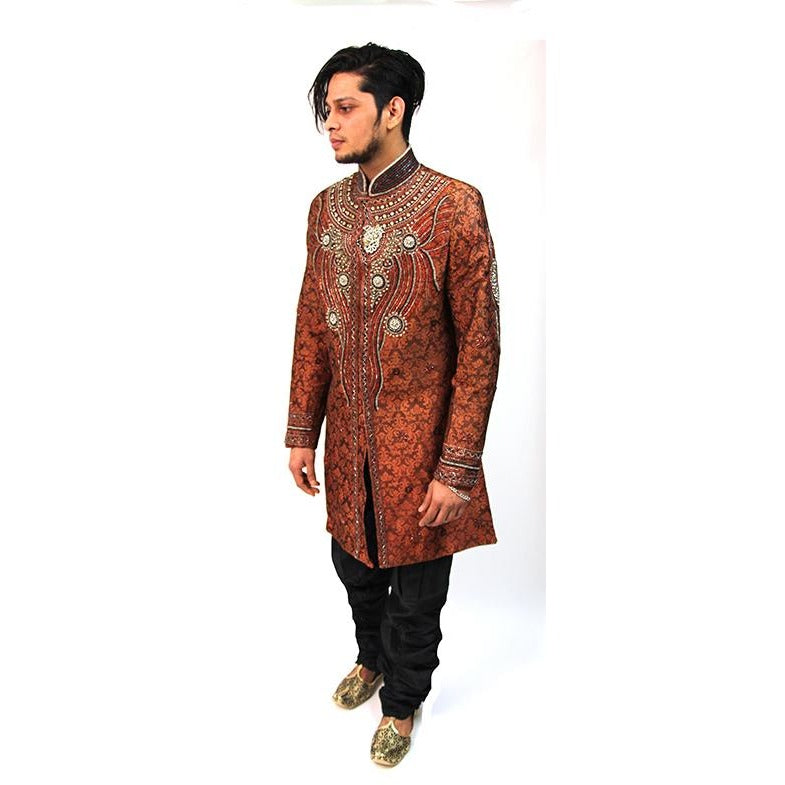 VM rust sherwani - Vintage India NYC