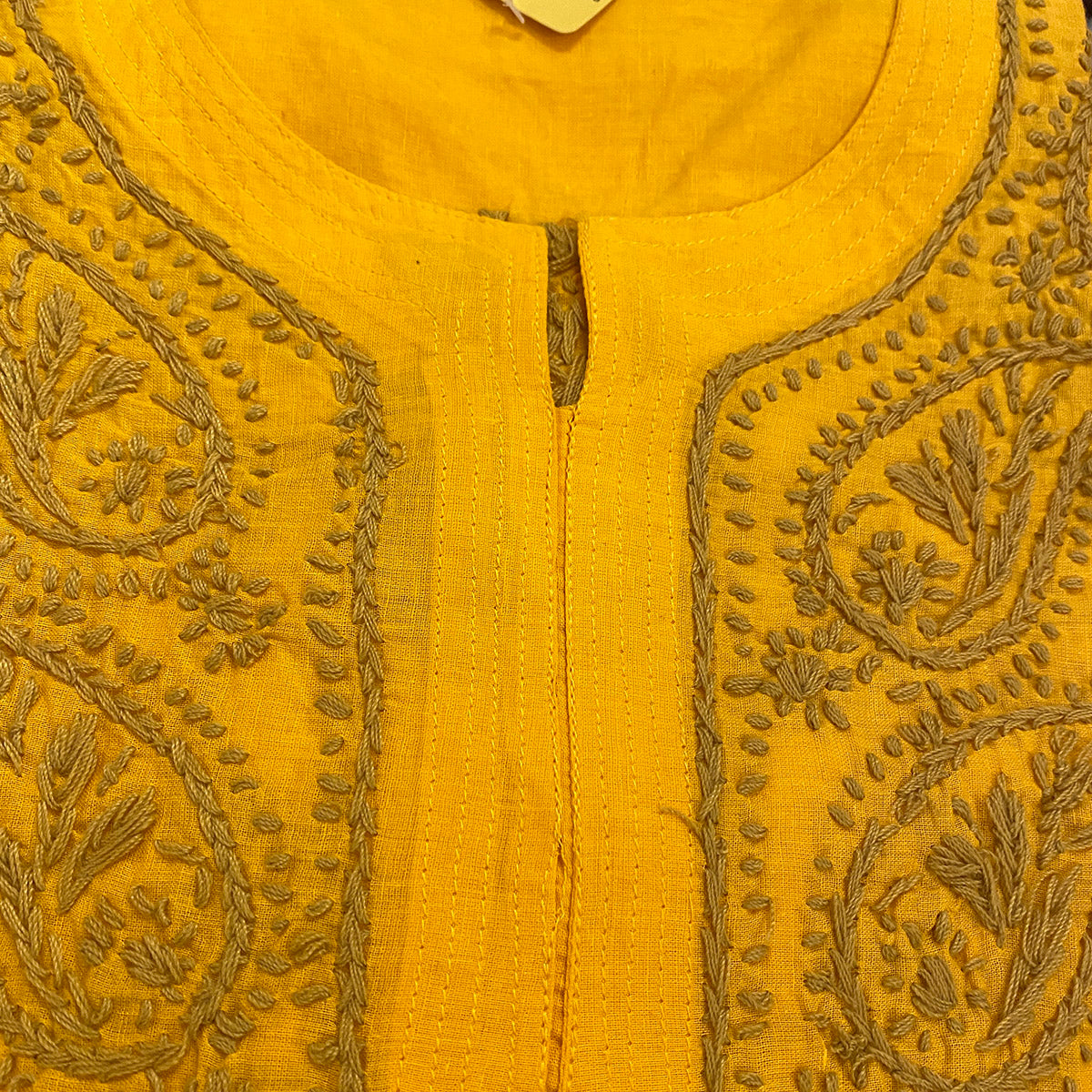 AR Long Embroidered Cotton Tunic kurtis- S - Vintage India NYC
