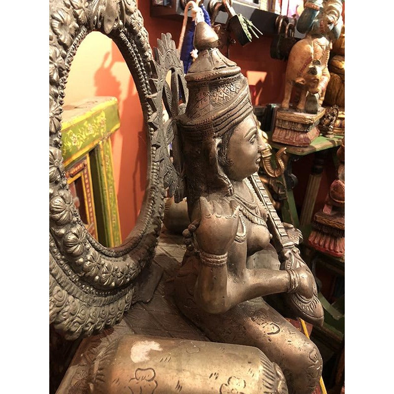 DP Bronze/Silver Saraswati 1500 - Vintage India NYC