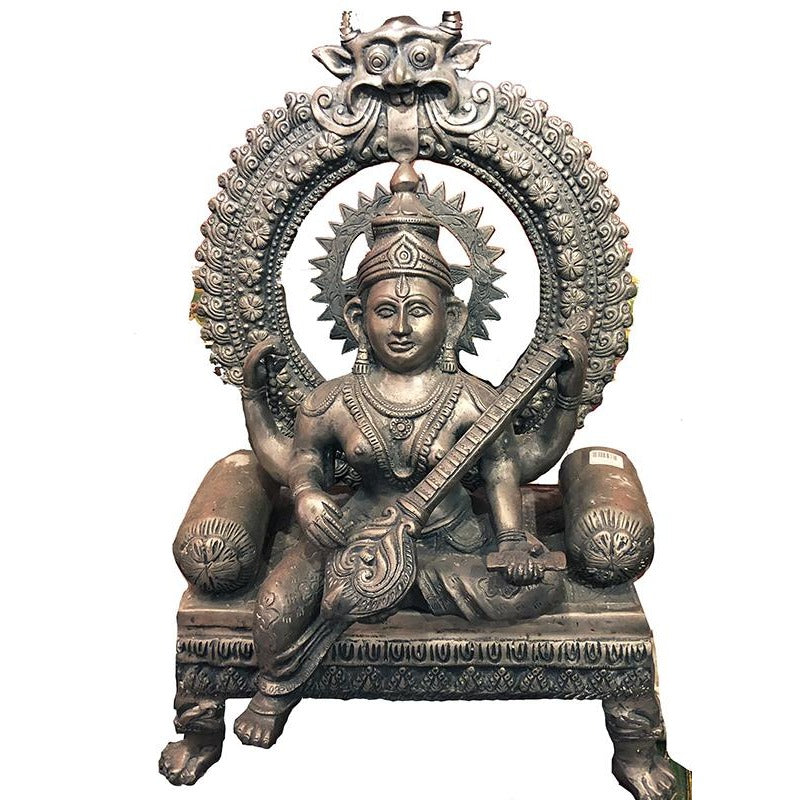 DP Bronze/Silver Saraswati 1500 - Vintage India NYC